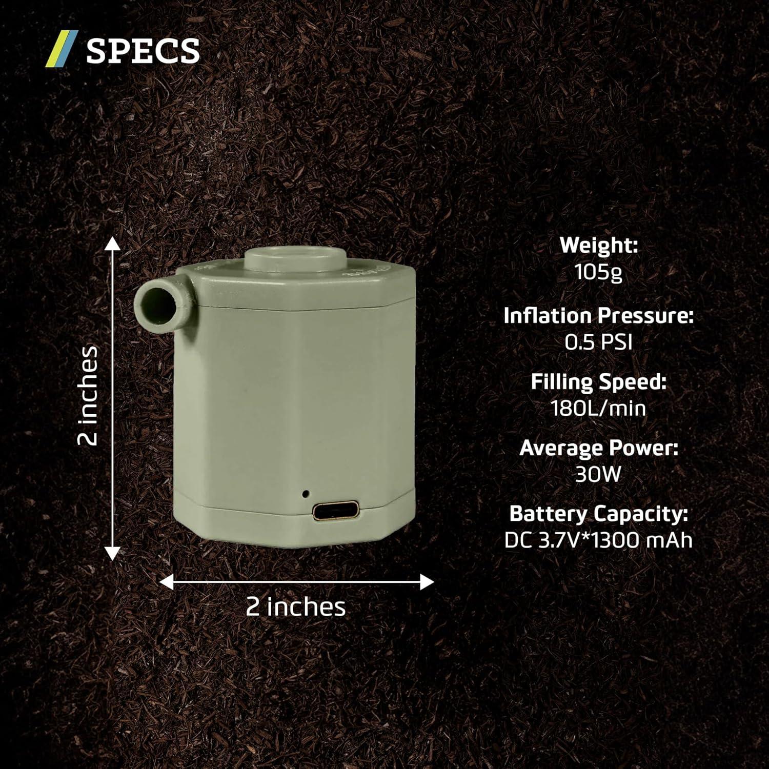 Bomba de aire portátil Klymit Tempest USB para colchones