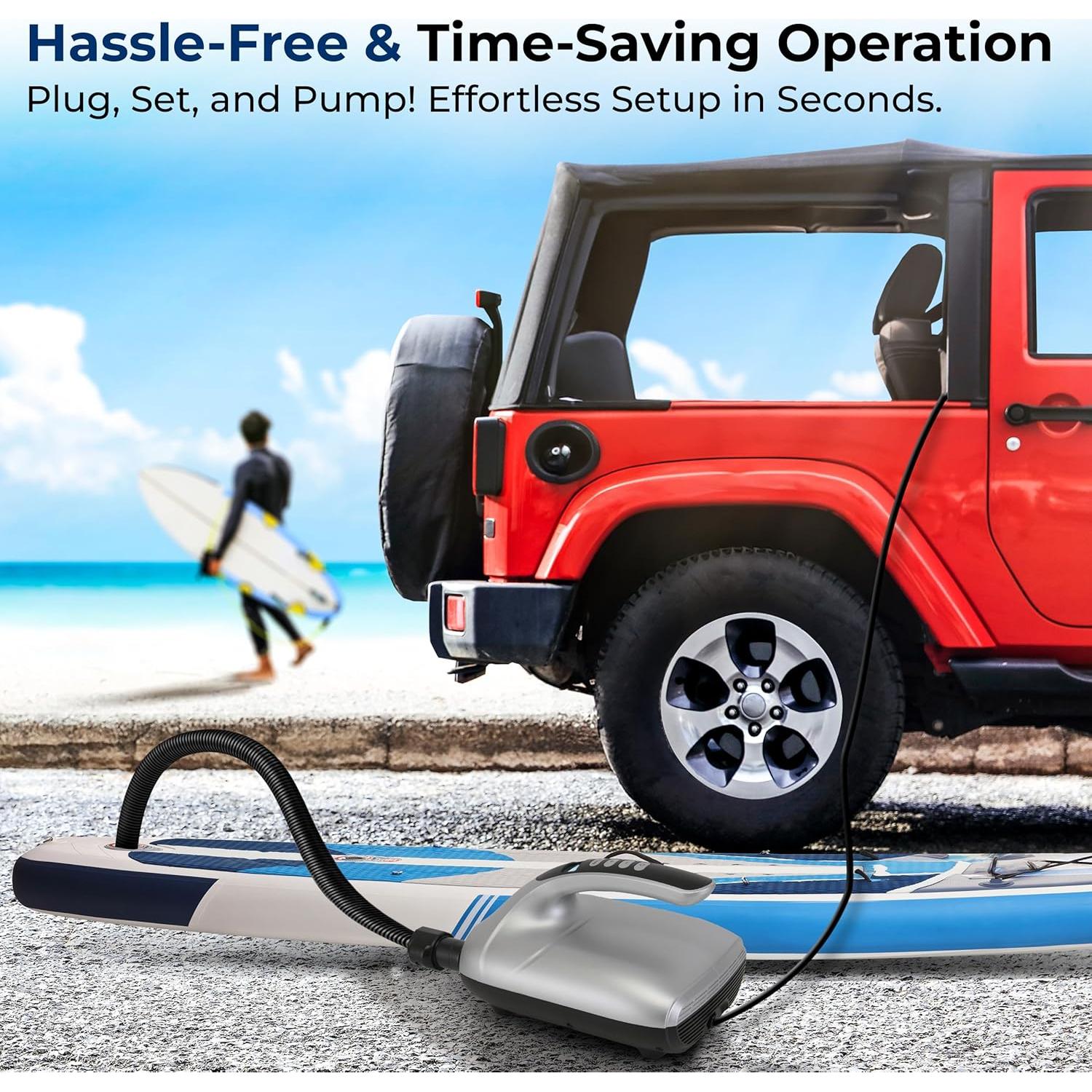 Bomba Eléctrica SereneLife 20 PSI para Paddle Board y Kayak