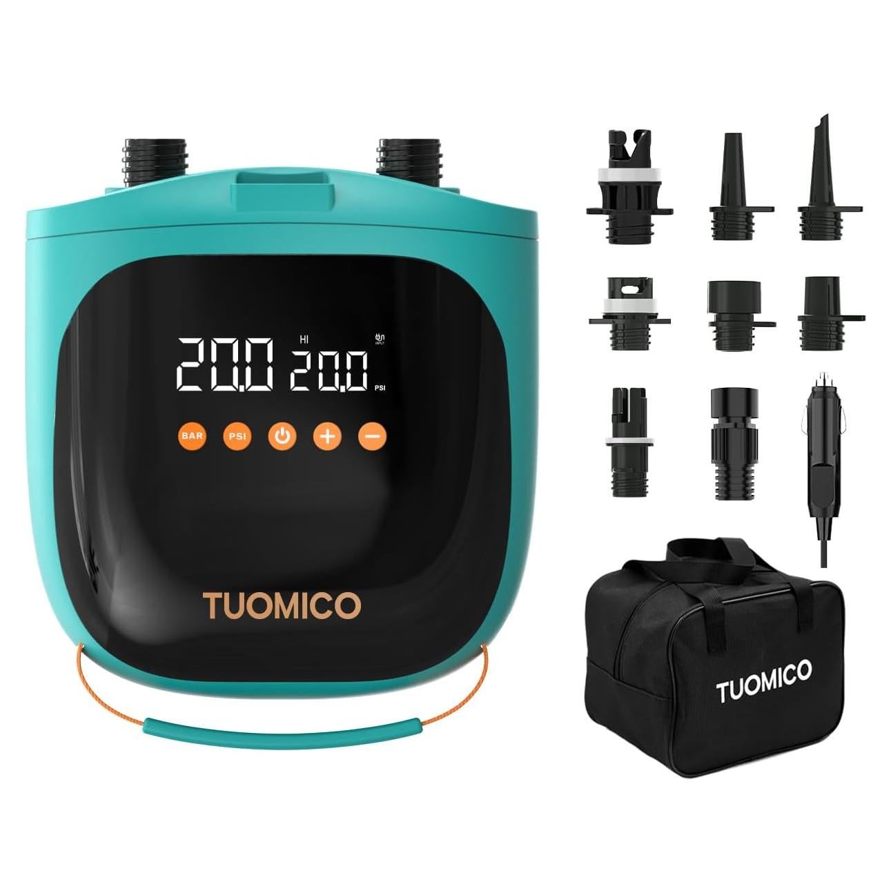 Bomba Eléctrica Tuomico 20PSI para Paddle Board y Kayak