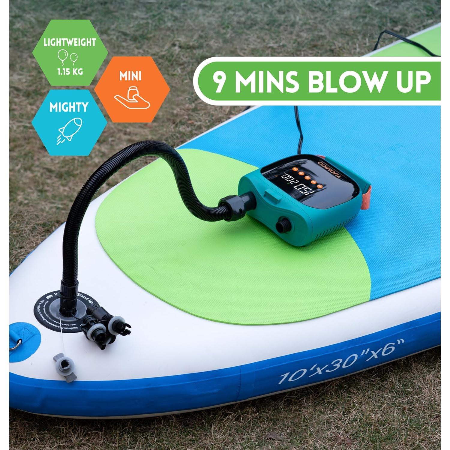 Bomba Eléctrica Tuomico 20PSI para Paddle Board y Kayak
