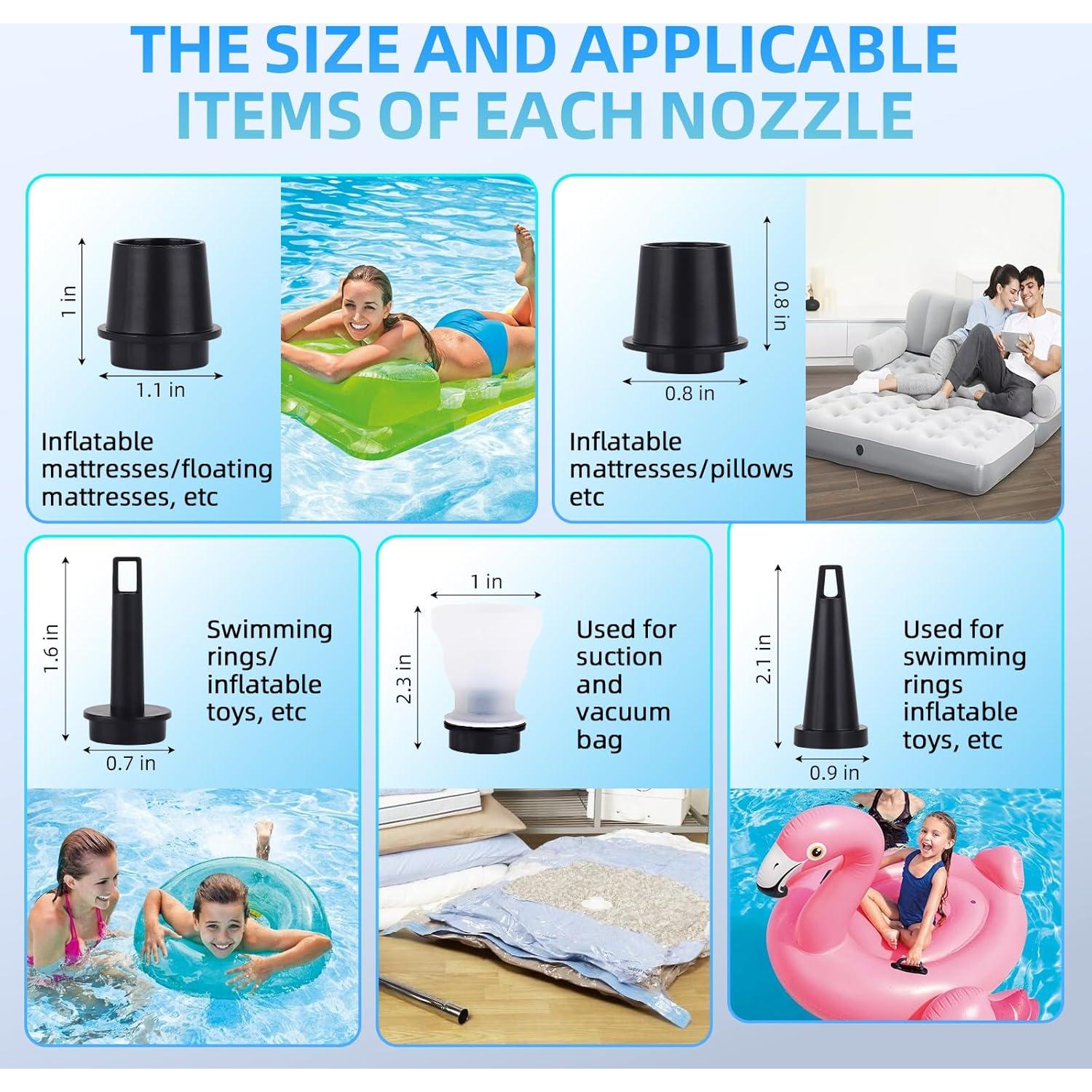 Mini and Portable Air Pump Tiny Pump with 1600mAh Battery USB Rechargeable to Portable Air Pump, Air Bed, Air Mattress Pump, Vacuum Storage Bags