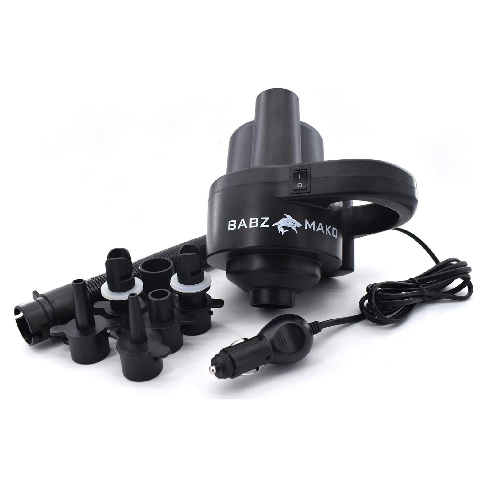 Bomba de Aire Eléctrica BABZ Mako 12V con 6 Boquillas