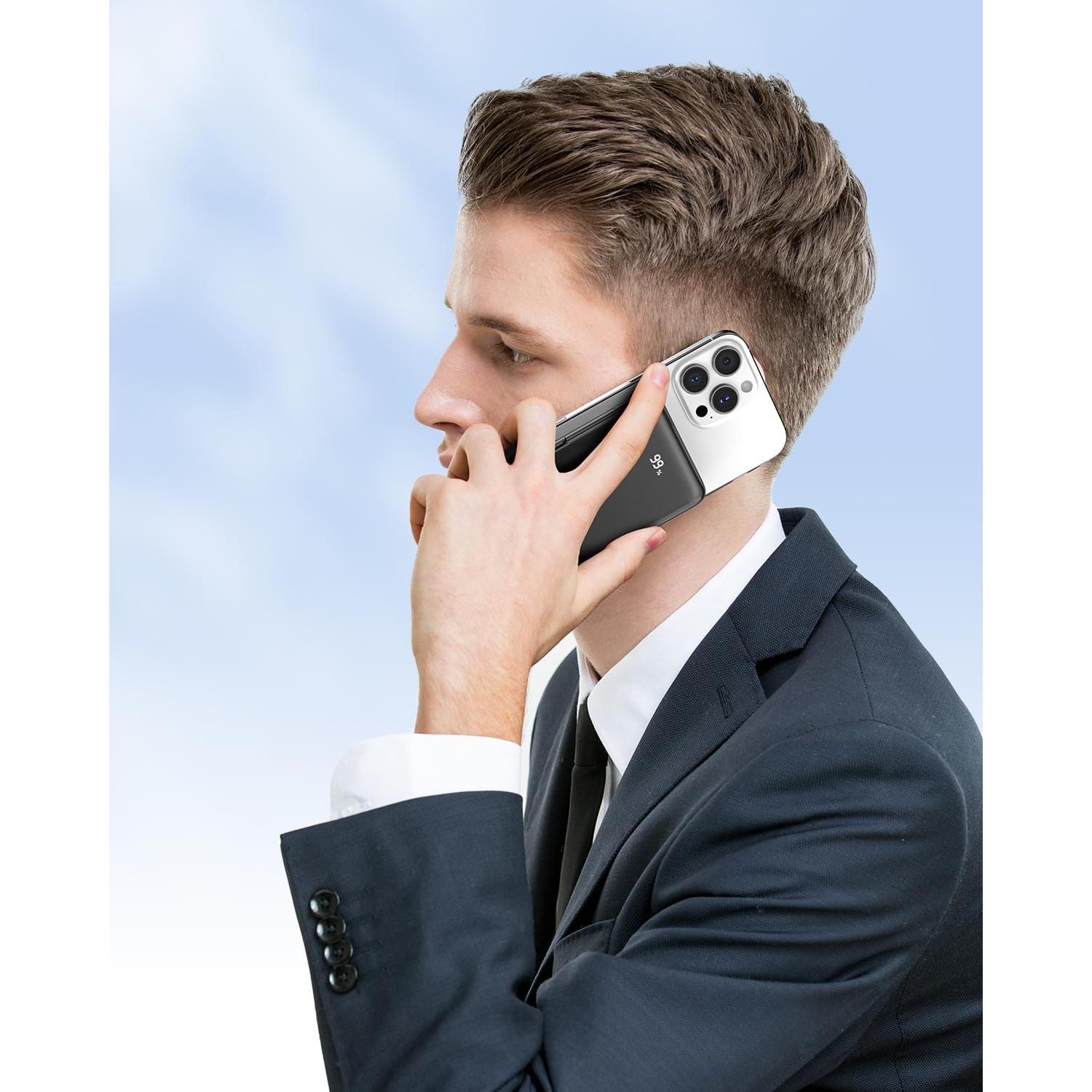 for MagSafe Battery Pack, Qi2 Certified 10,000mAh 30W Ultra Fast Magnetic Wireless Power Bank, Portable Charger with LED Display & Foldable Metal Stand, for iPhone 16/15/14/13/12 Series