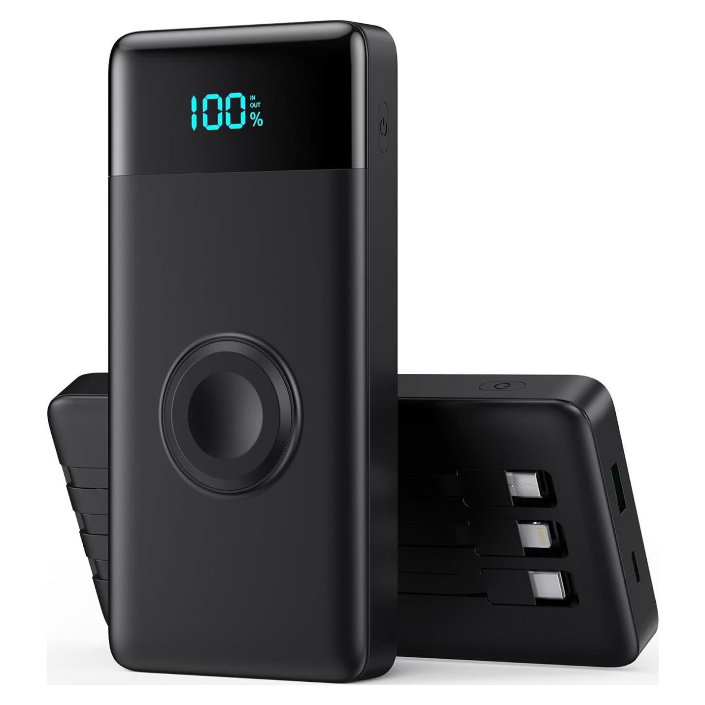 Cargador Portátil 10800mAh QC4.0 PD 25W con Cables Integrados