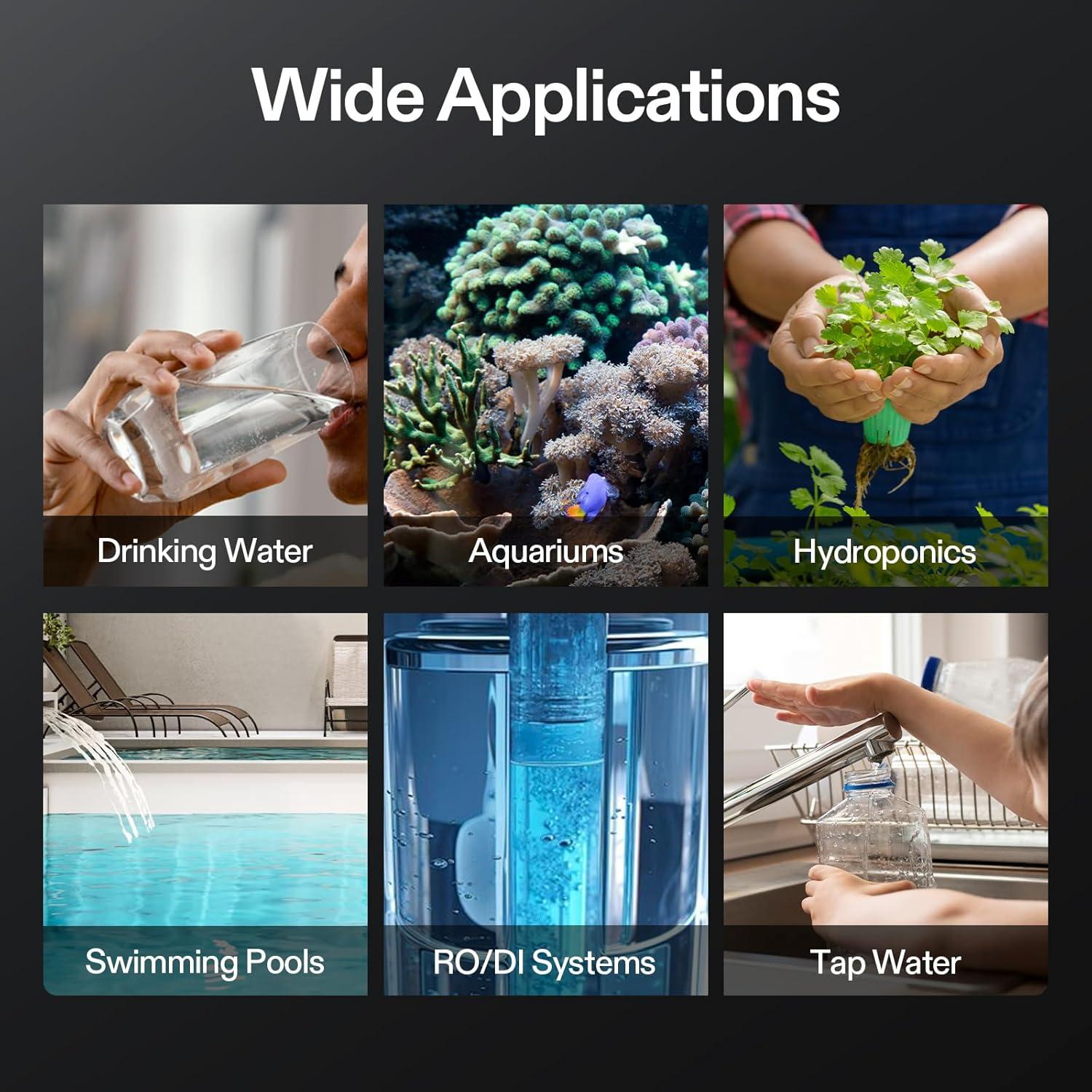 Kit Medidor de pH y TDS VIVOSUN 3 en 1, Precisión 0.01pH