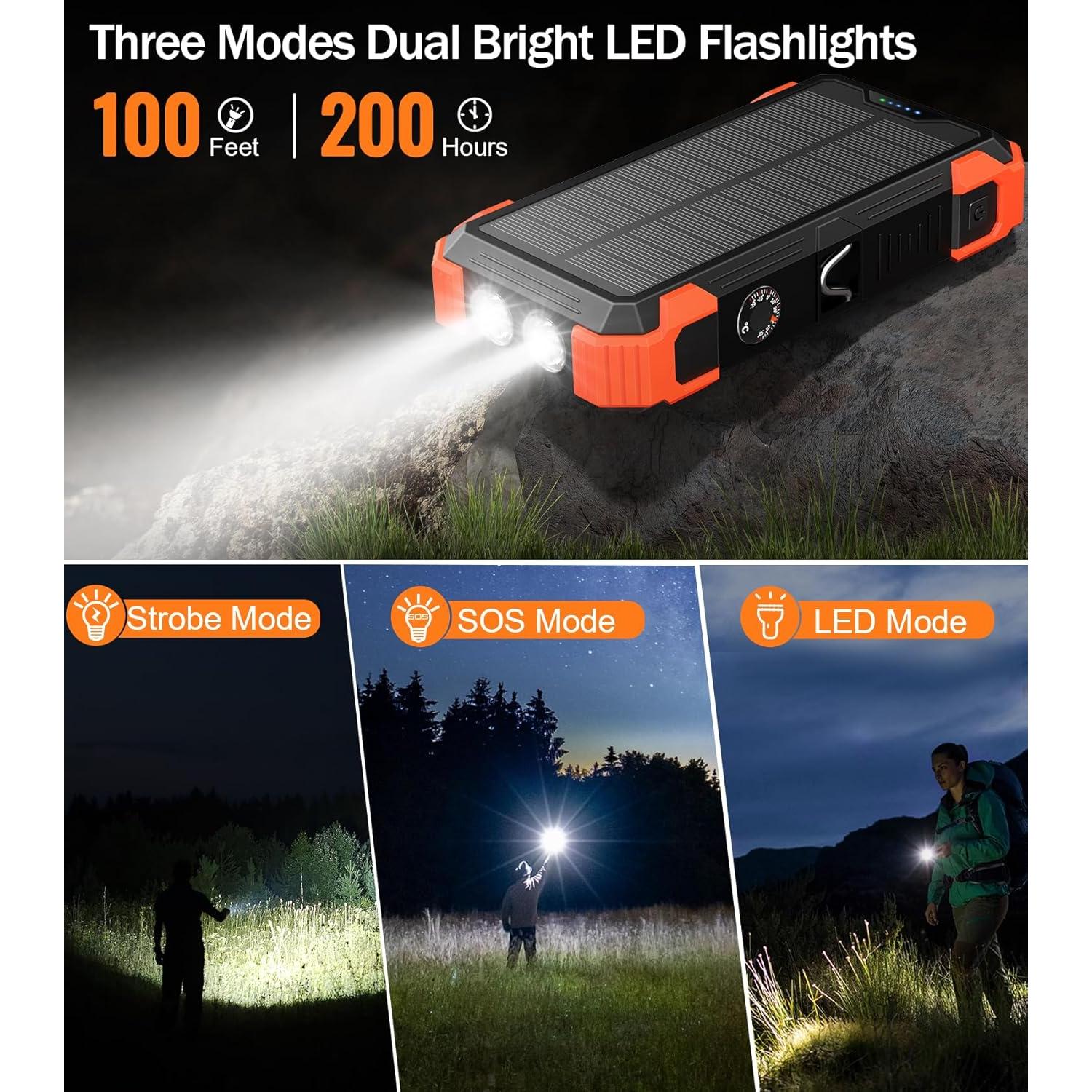 Cargador Portátil GOODaaa 42800mAh Solar 5 Salidas Naranja