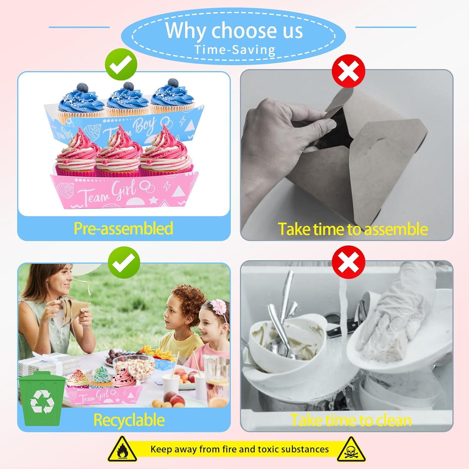 Bandejas de Papel Yunamudo 50 Piezas Revelación de Género