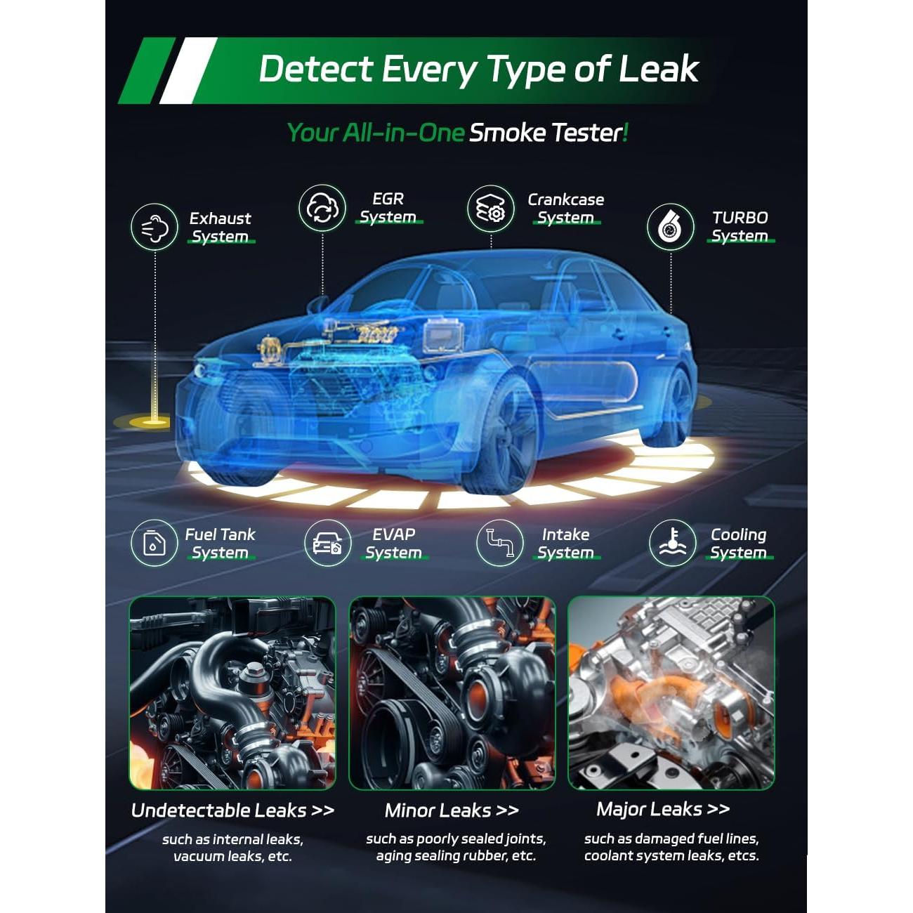 Probador de máquina de humo Solary SD301-GN 12V DC diagnóstico