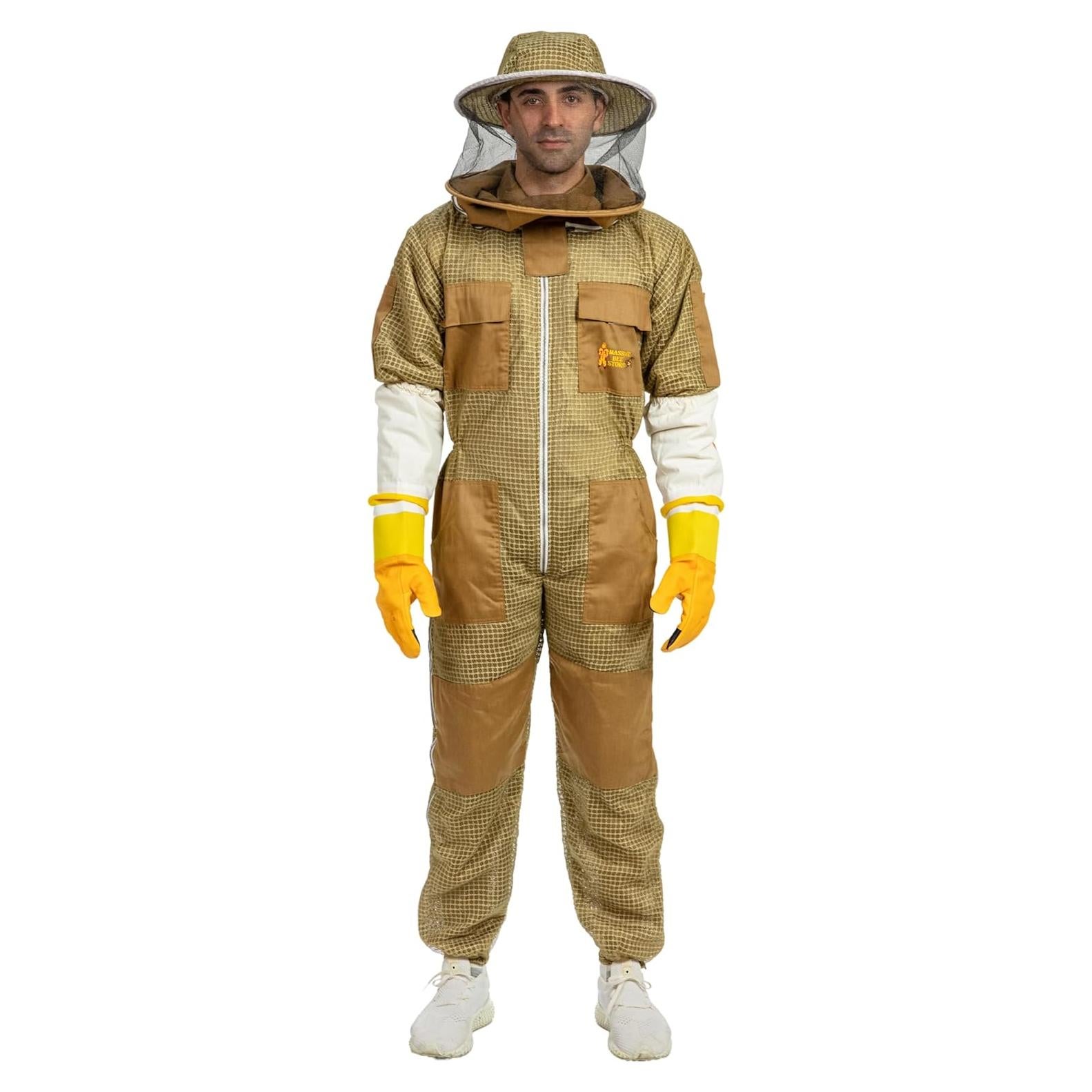 Traje de Apicultura Ventilado Masivo Almacén Unisex Caqui
