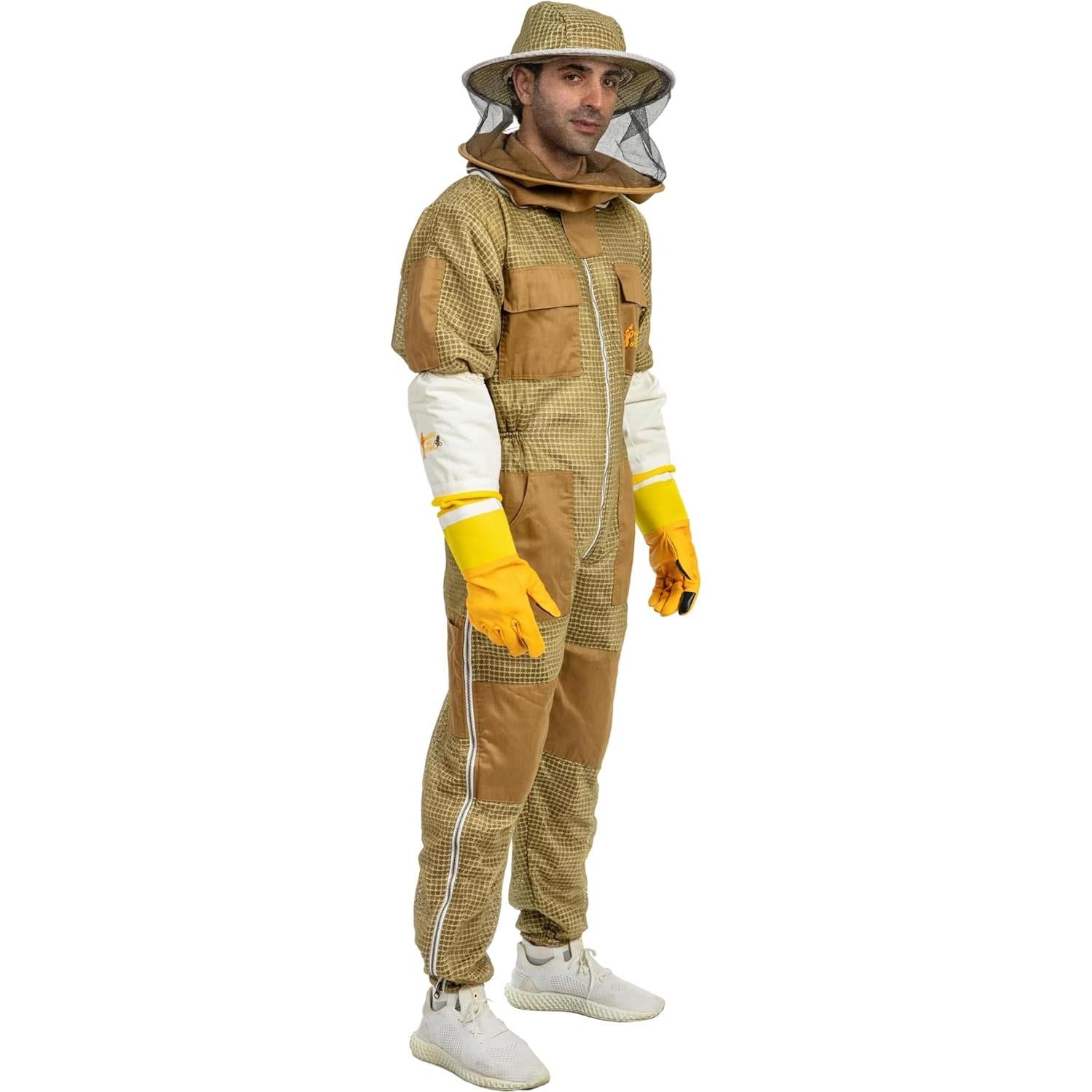 Traje de Apicultura Ventilado Masivo Almacén Unisex Caqui
