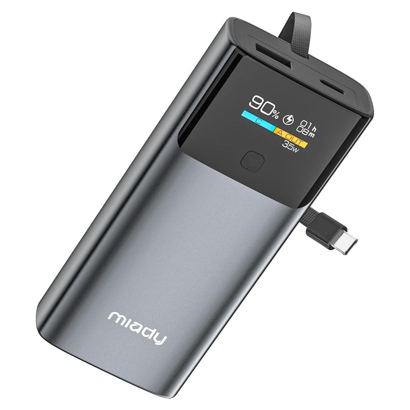 Cargador Portátil Miady 10000mAh Carga Rápida PD 35W USB-C