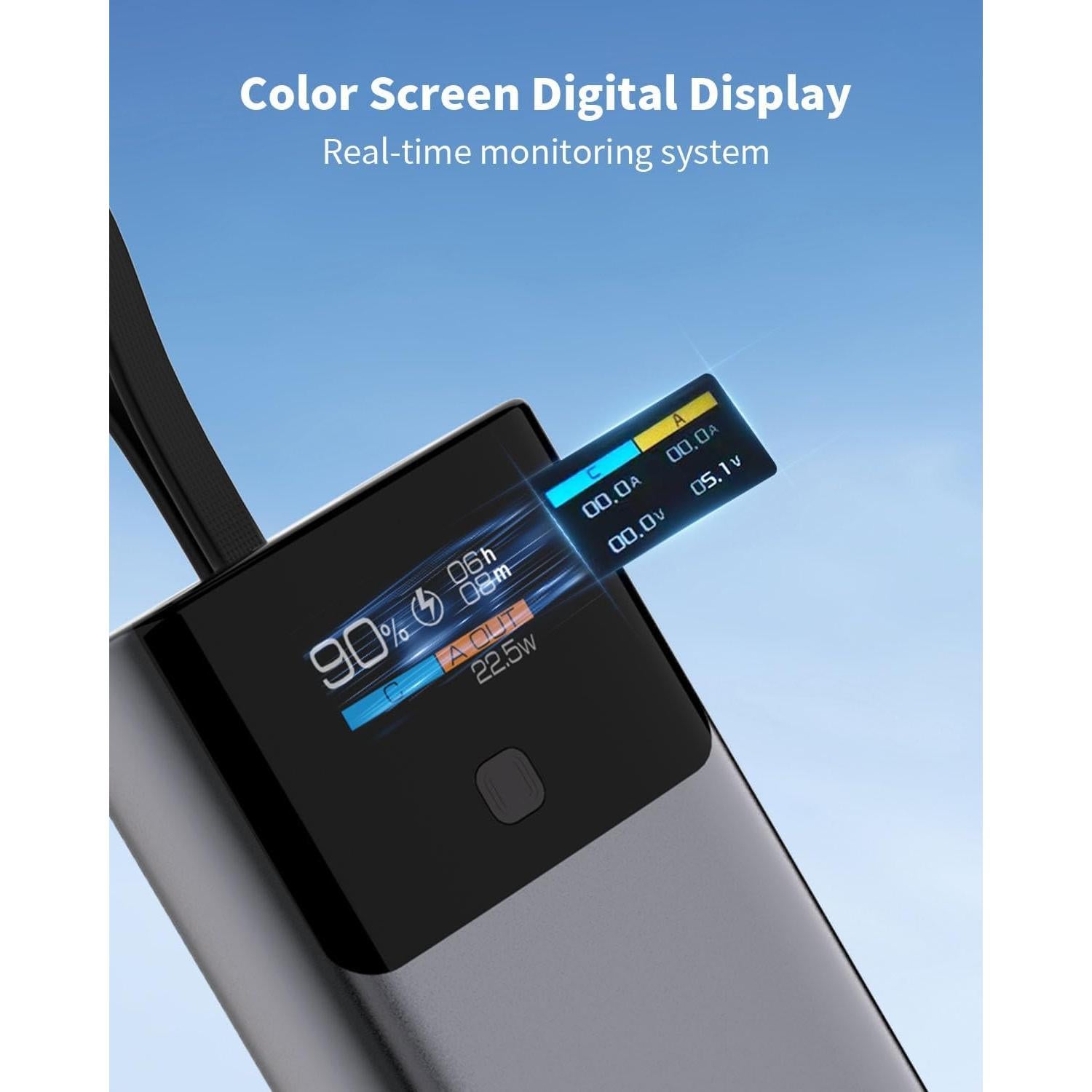 Cargador Portátil Miady 10000mAh Carga Rápida PD 35W USB-C