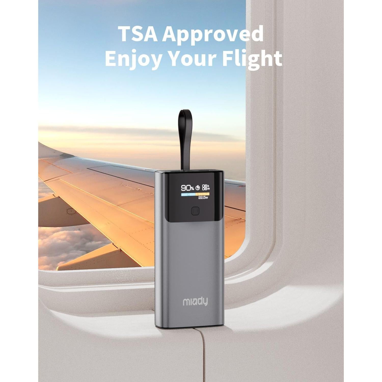 Cargador Portátil Miady 10000mAh Carga Rápida PD 35W USB-C