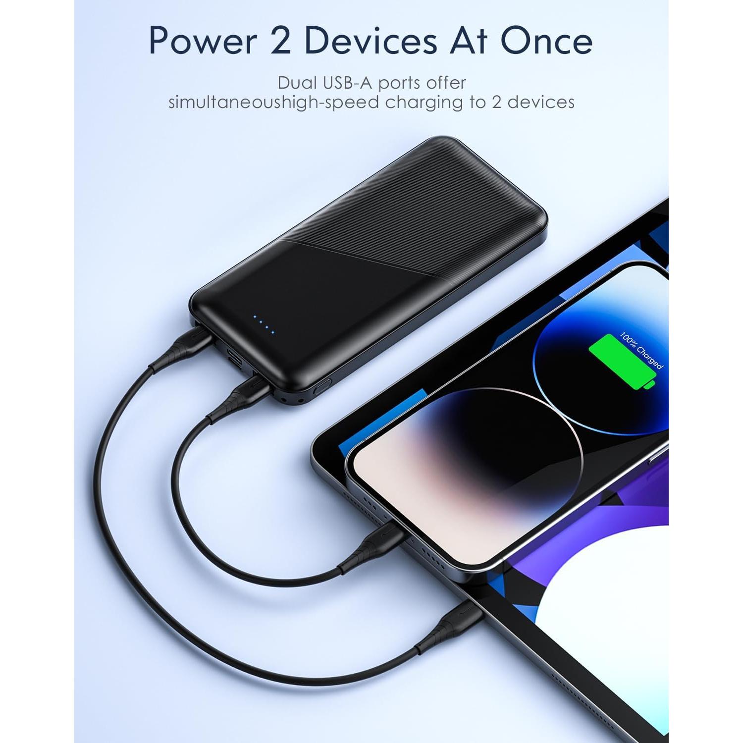 Cargador Portátil Feeke 15000mAh USB Dual 5V 3.1A Negro