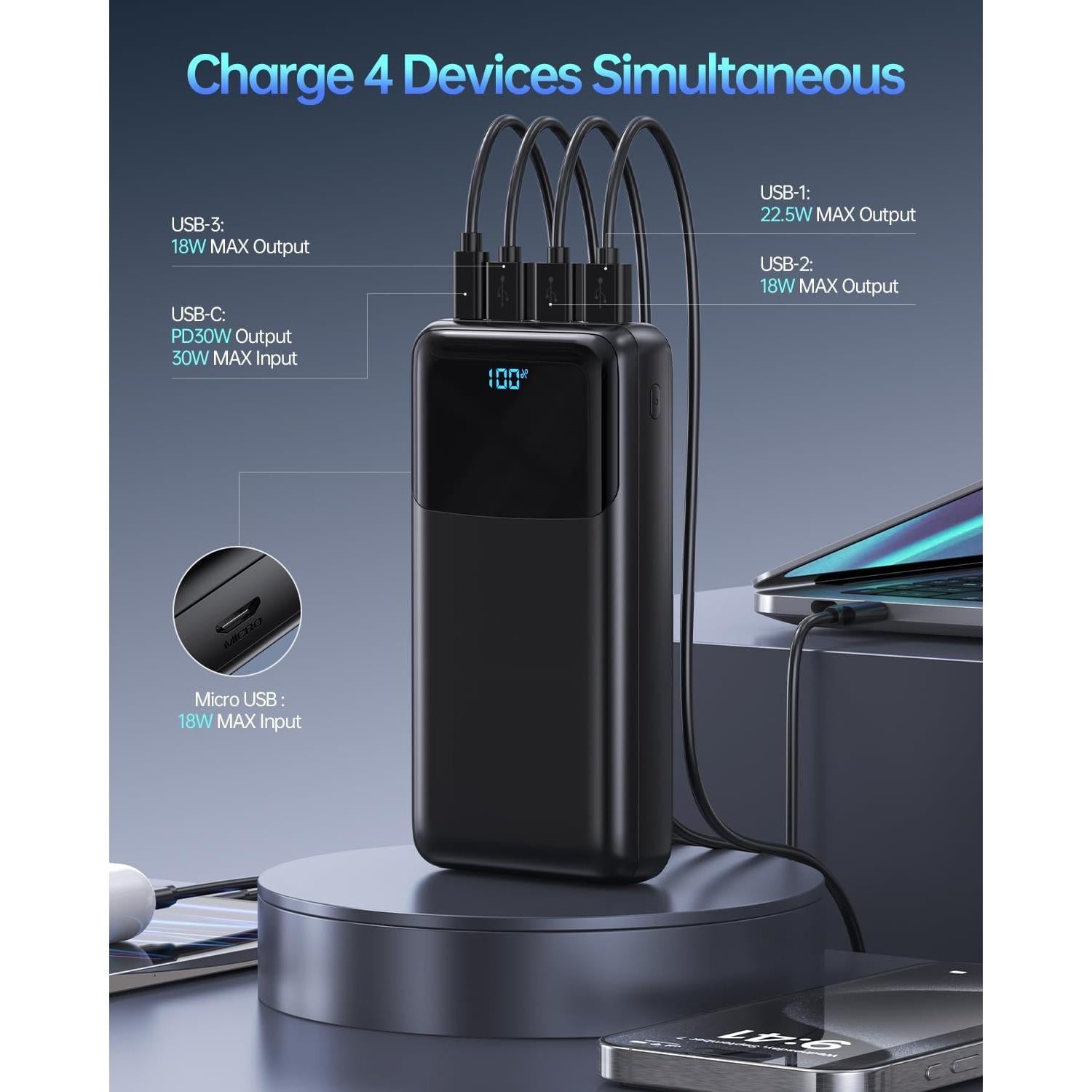 Cargador Portátil Seaistar 50000mAh USB-C PD 30W Carga Rápida