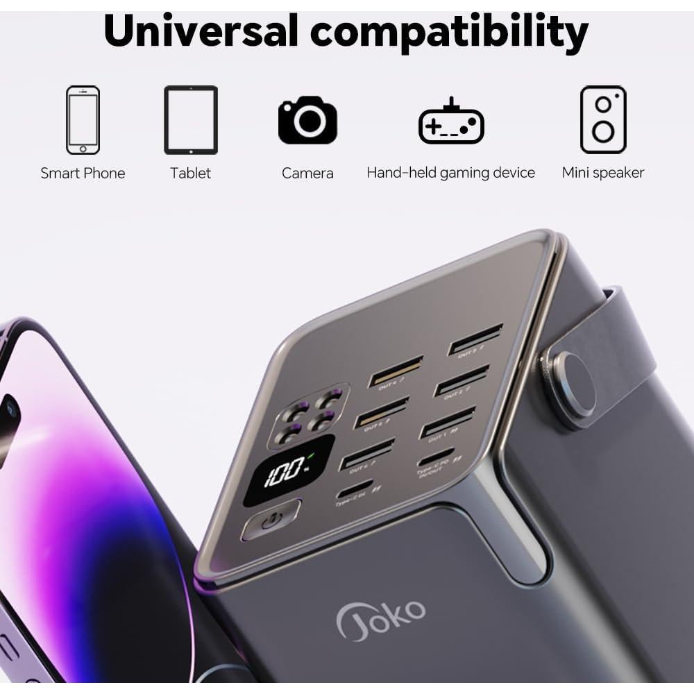 Batería Externa Joko 70000mAh Carga Rápida 22.5W USB-C