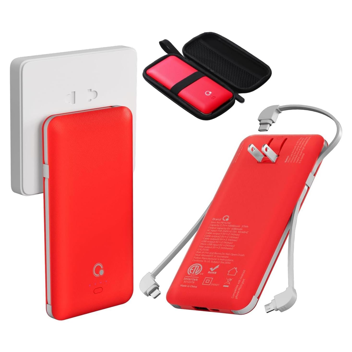 Cargador Portátil 10000mAh Guheshiye Slim con 4 Salidas USB