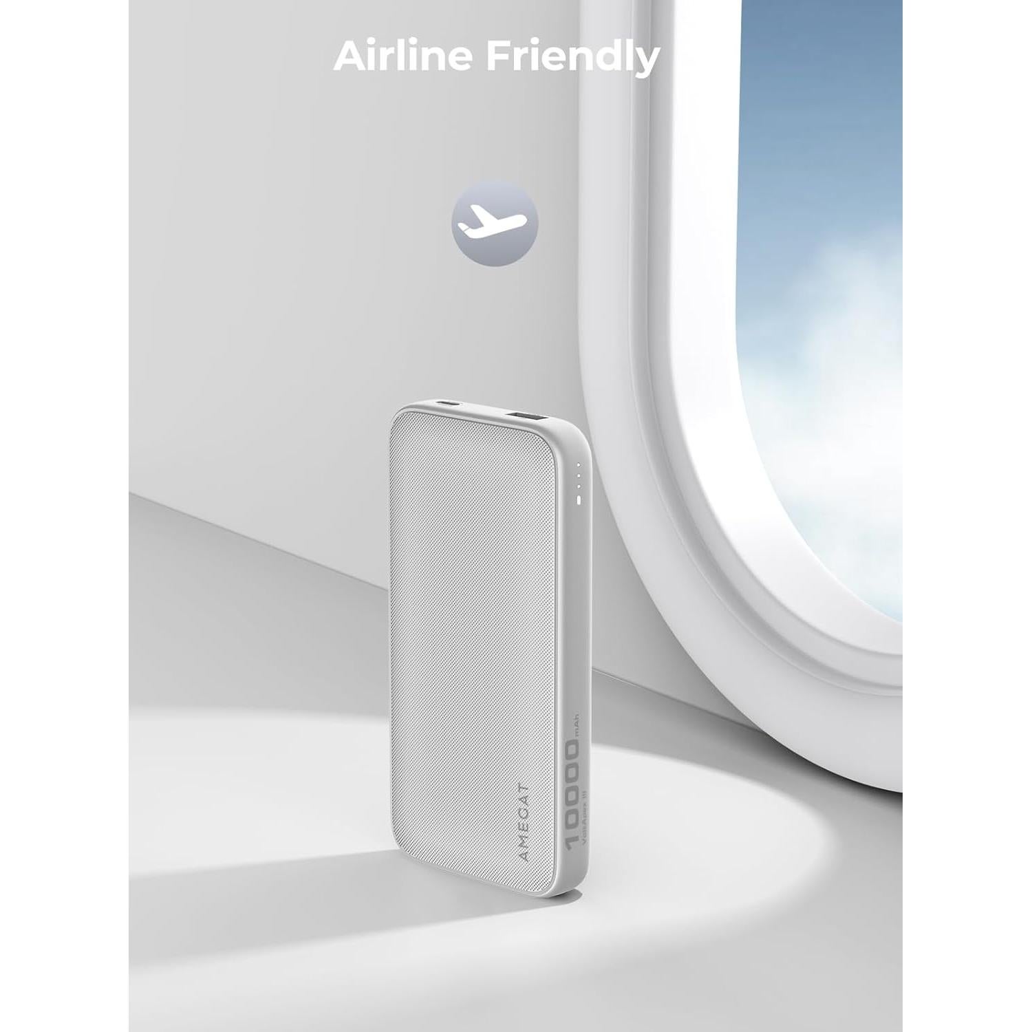 2 Pack Portable Charger, 10000mAh USB C Power Bank Ultra Slim 15W External Charging Battery Pack for iPhone 17/16/15/14/13, Galaxy S25/24, Pixel and More