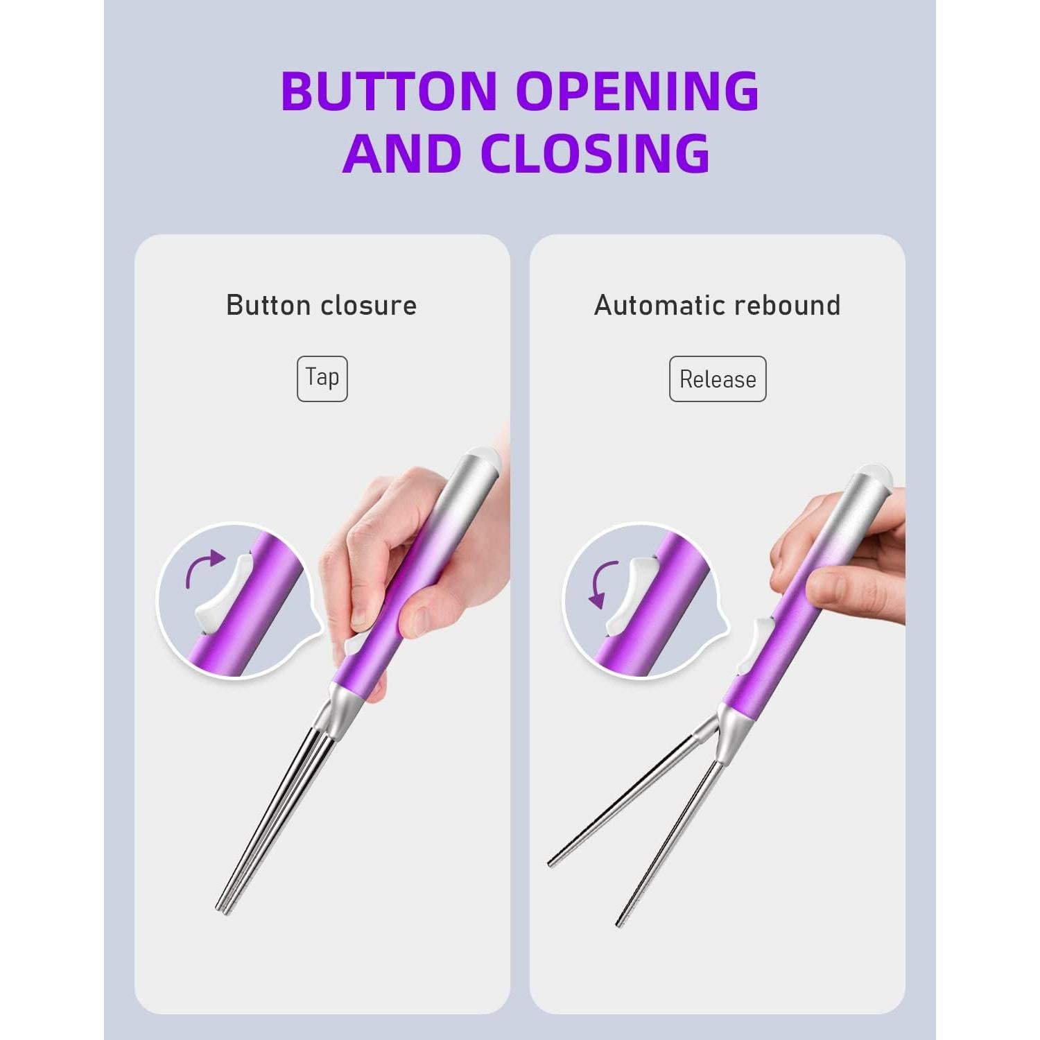 Juego de Palillos de Metal IROJEEF 25.8 cm Púrpura