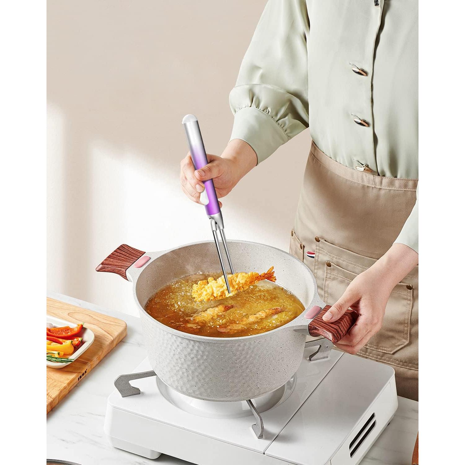 Juego de Palillos de Metal IROJEEF 25.8 cm Púrpura