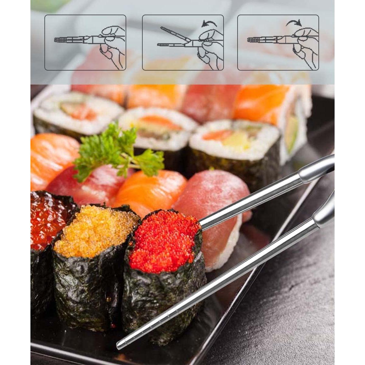 Juego de Palillos de Metal IROJEEF 25.8 cm Púrpura