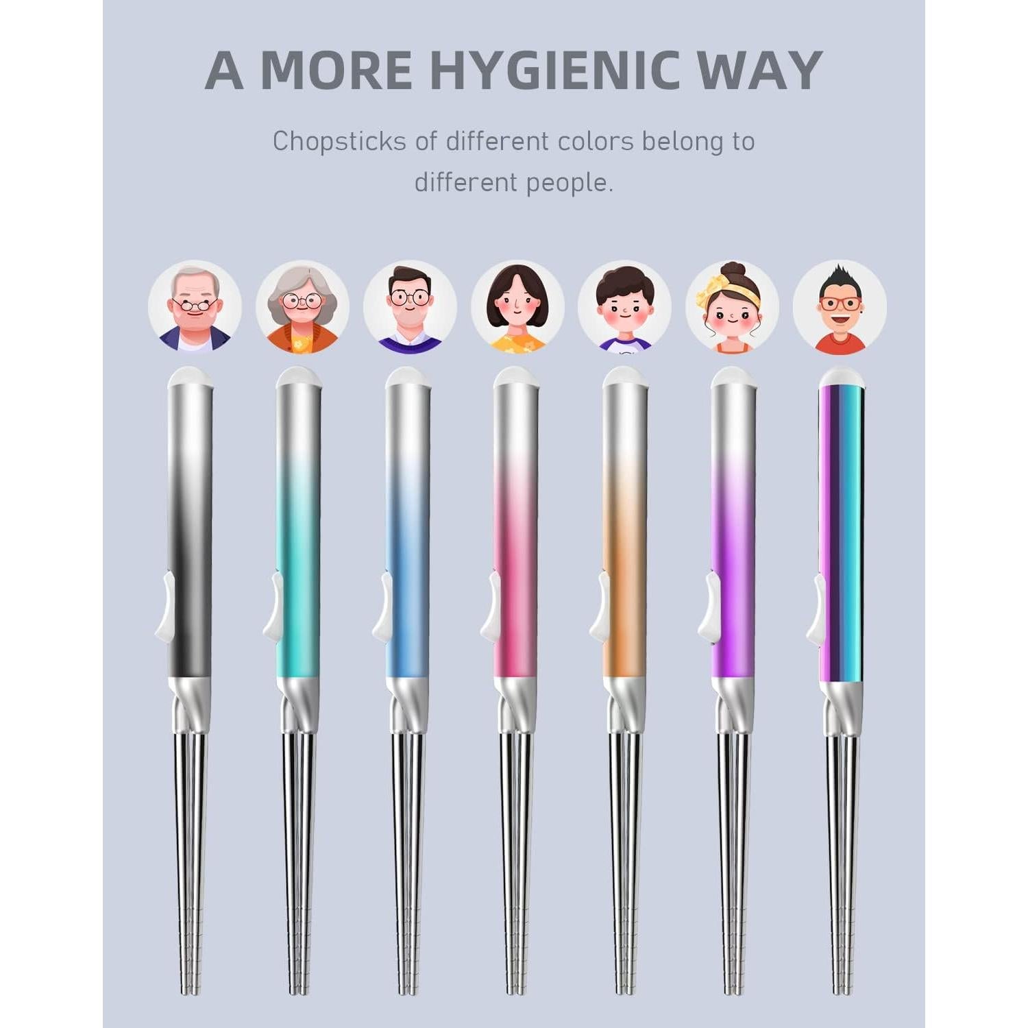 Juego de Palillos de Metal IROJEEF 25.8 cm Púrpura