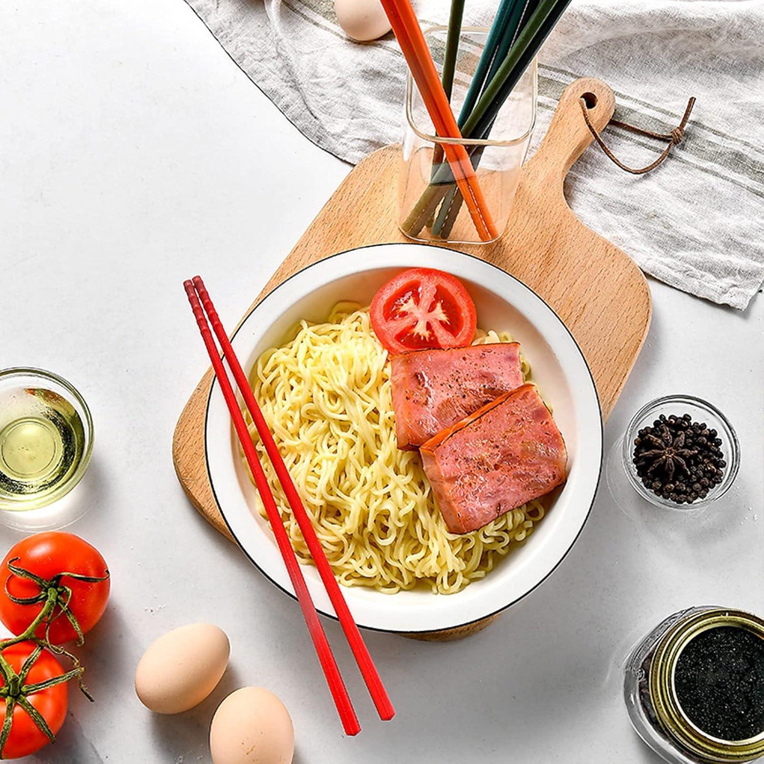 Juego de 5 pares de palillos reutilizables Yosoo 24.1 cm antideslizantes