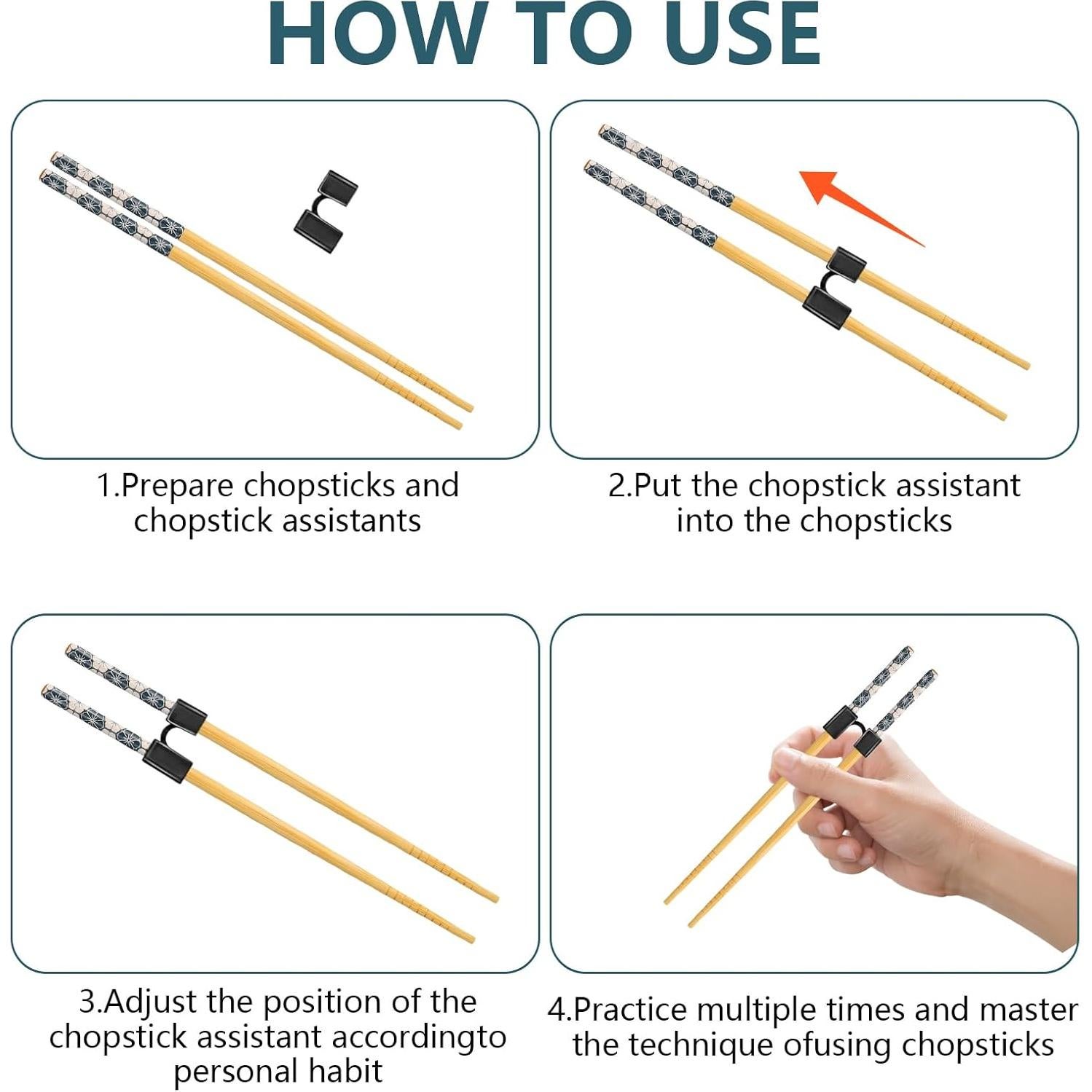 5 Pares de Palillos de Entrenamiento para Adultos 22.5cm