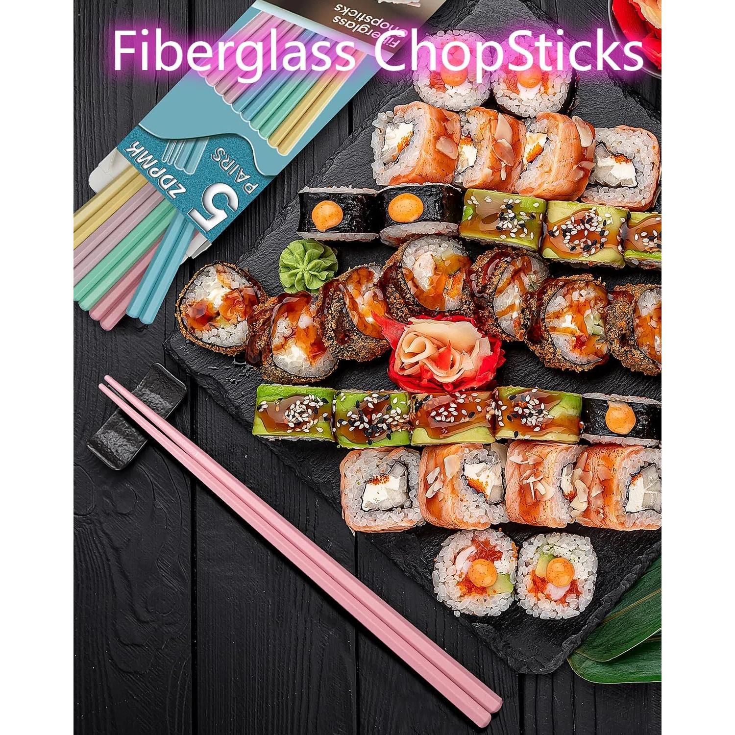 Palillos Reutilizables ZDPMK de Fibra de Vidrio 24 cm Antideslizantes