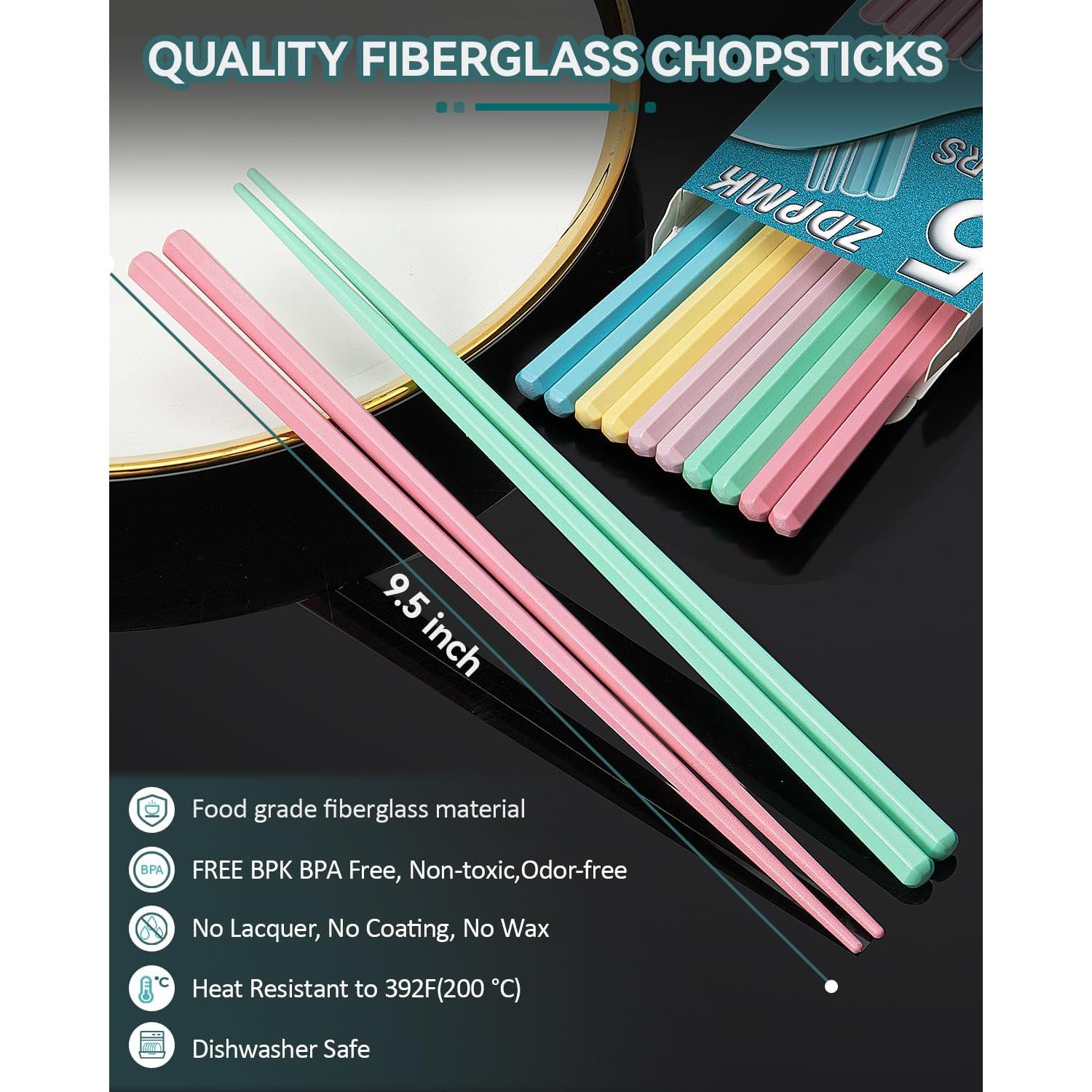 Palillos Reutilizables ZDPMK de Fibra de Vidrio 24 cm Antideslizantes