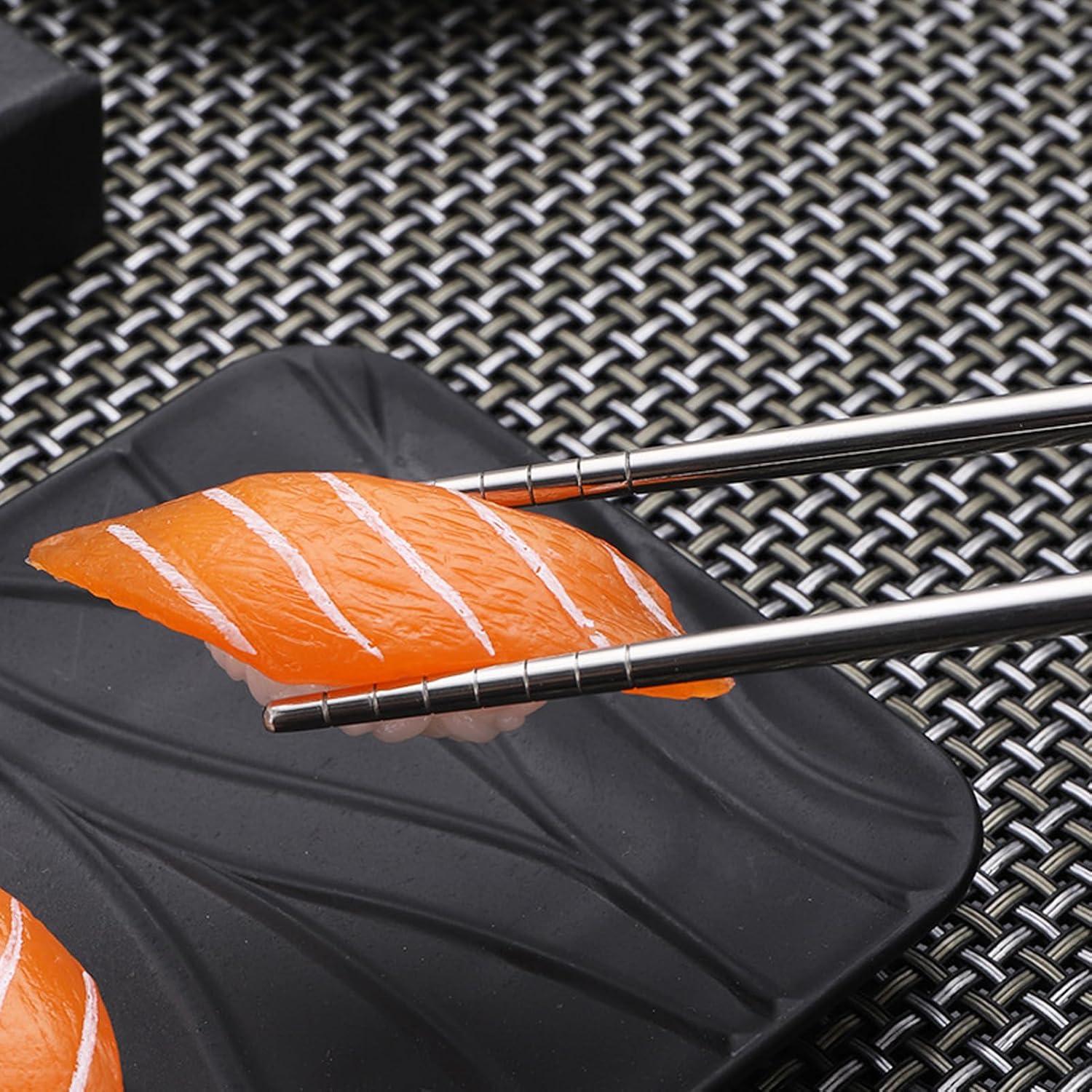 Palillos de Acero Inoxidable Kucensi 5 Pares 24cm Antideslizantes