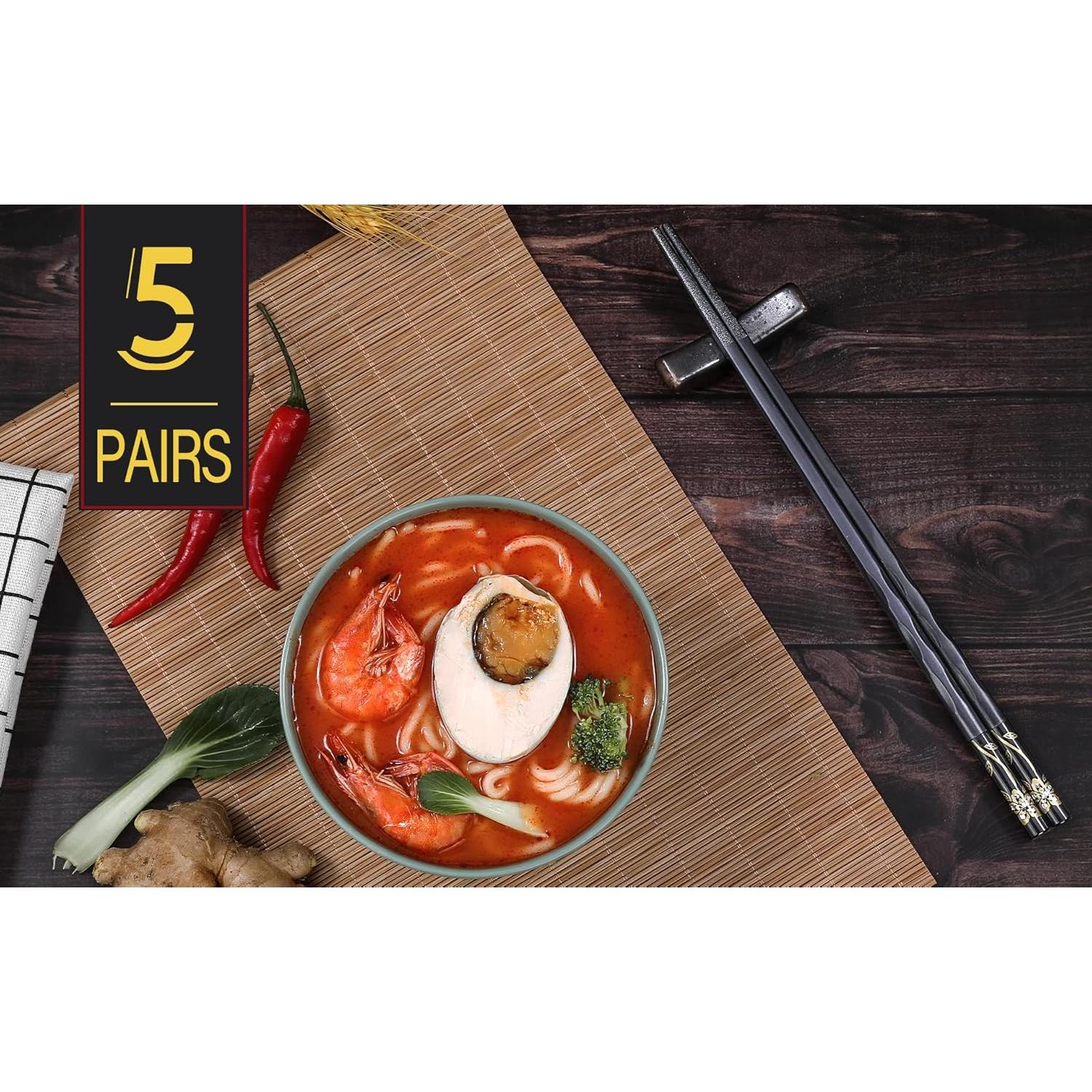 Palillos de Fibra de Vidrio HuaLan 25 cm Antideslizantes 5 Pares