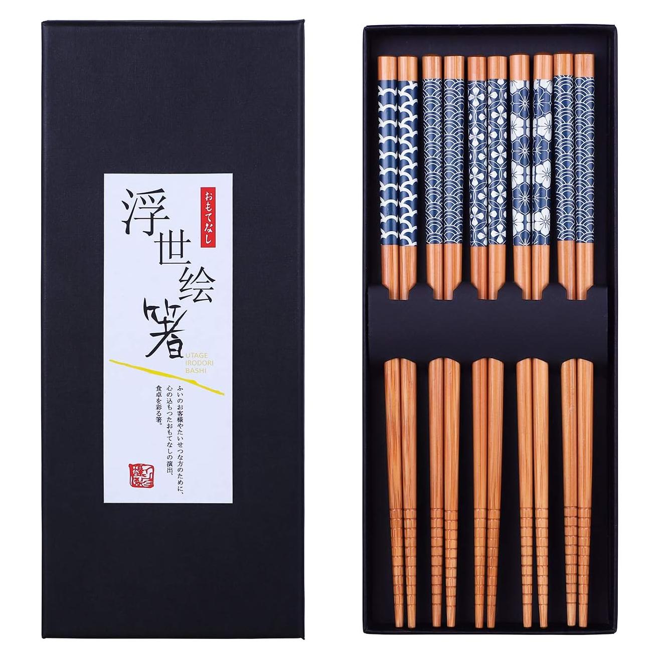 Palillos de Bambú Antner 22.5cm Reutilizables Estilo Japonés