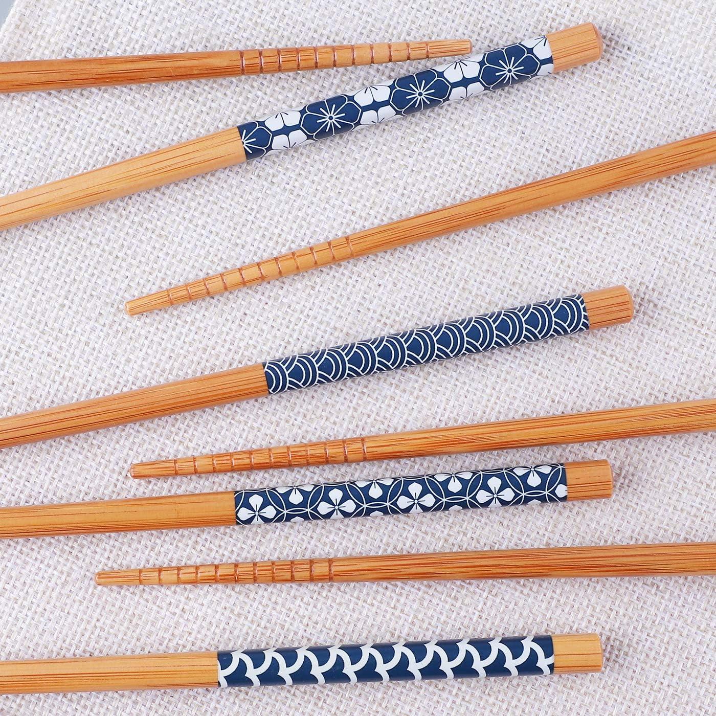 Palillos de Bambú Antner 22.5cm Reutilizables Estilo Japonés