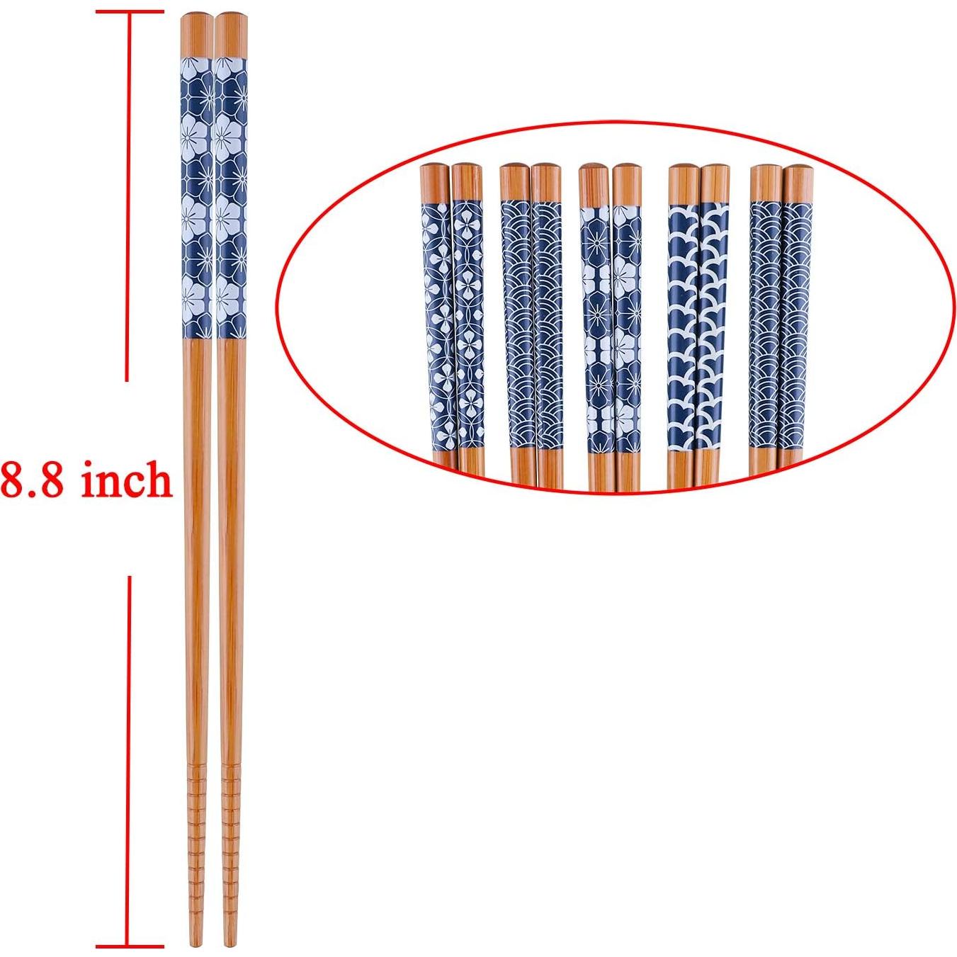 Palillos de Bambú Antner 22.5cm Reutilizables Estilo Japonés