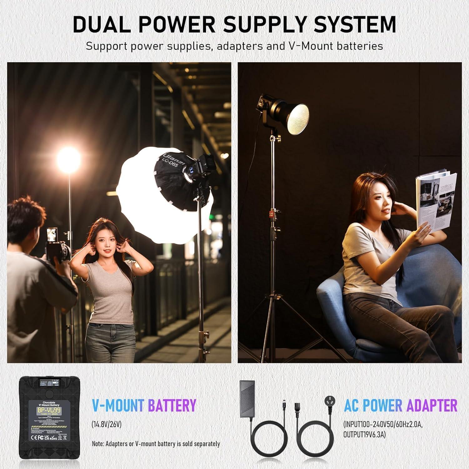 Luz de Video LED RGB ULANZI 120W COB Control APP 2700K-6500K