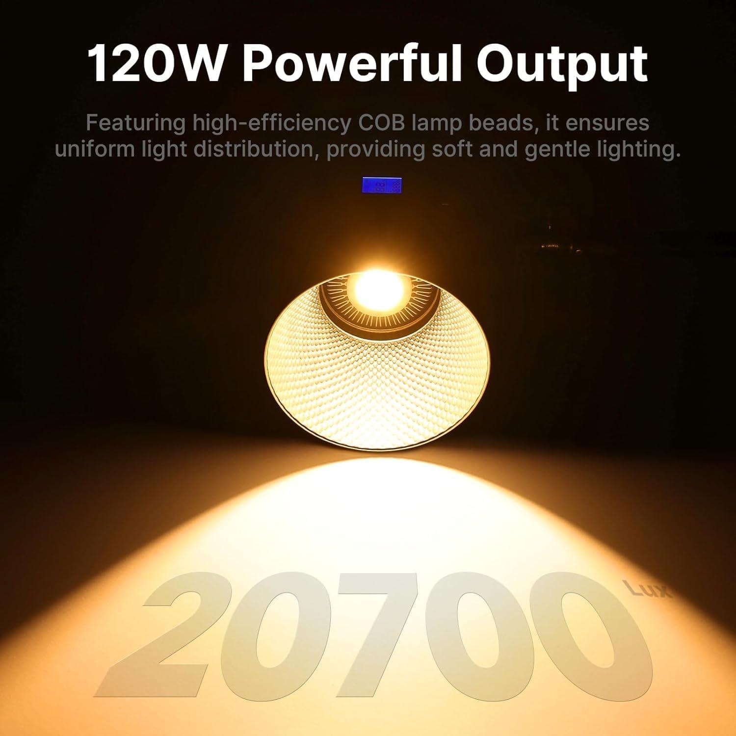 Luz de Video LED RGB ULANZI 120W COB Control APP 2700K-6500K