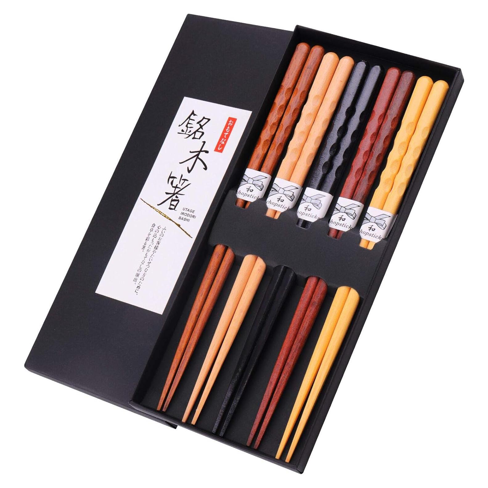 Palillos Reutilizables de Madera Glamfields 22.5 cm 5 Pares