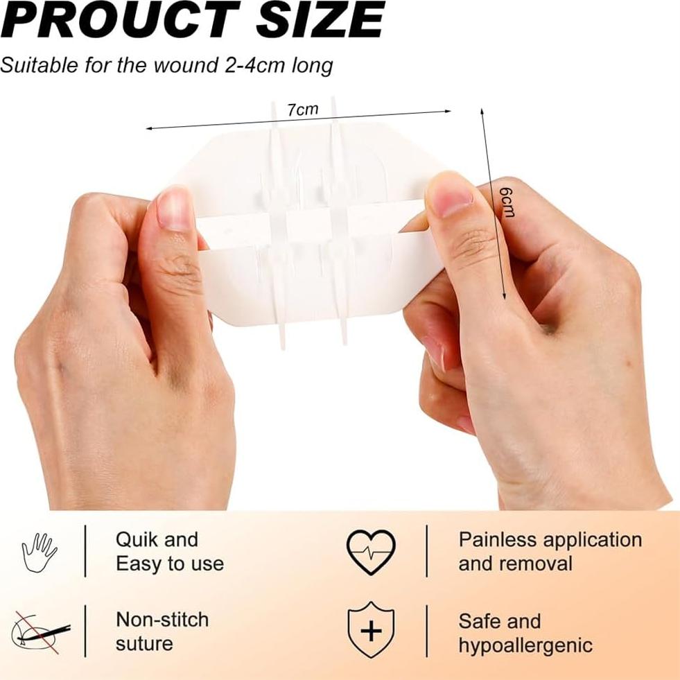 Kit de Cierre de Heridas de Emergencia Yeasing 2 Piezas 6x7cm