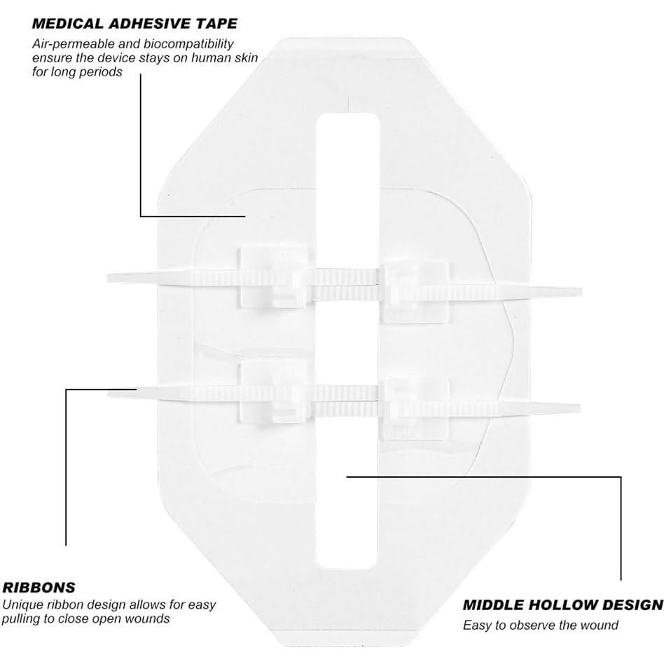 Kit de Cierre de Heridas de Emergencia Yeasing 2 Piezas 6x7cm