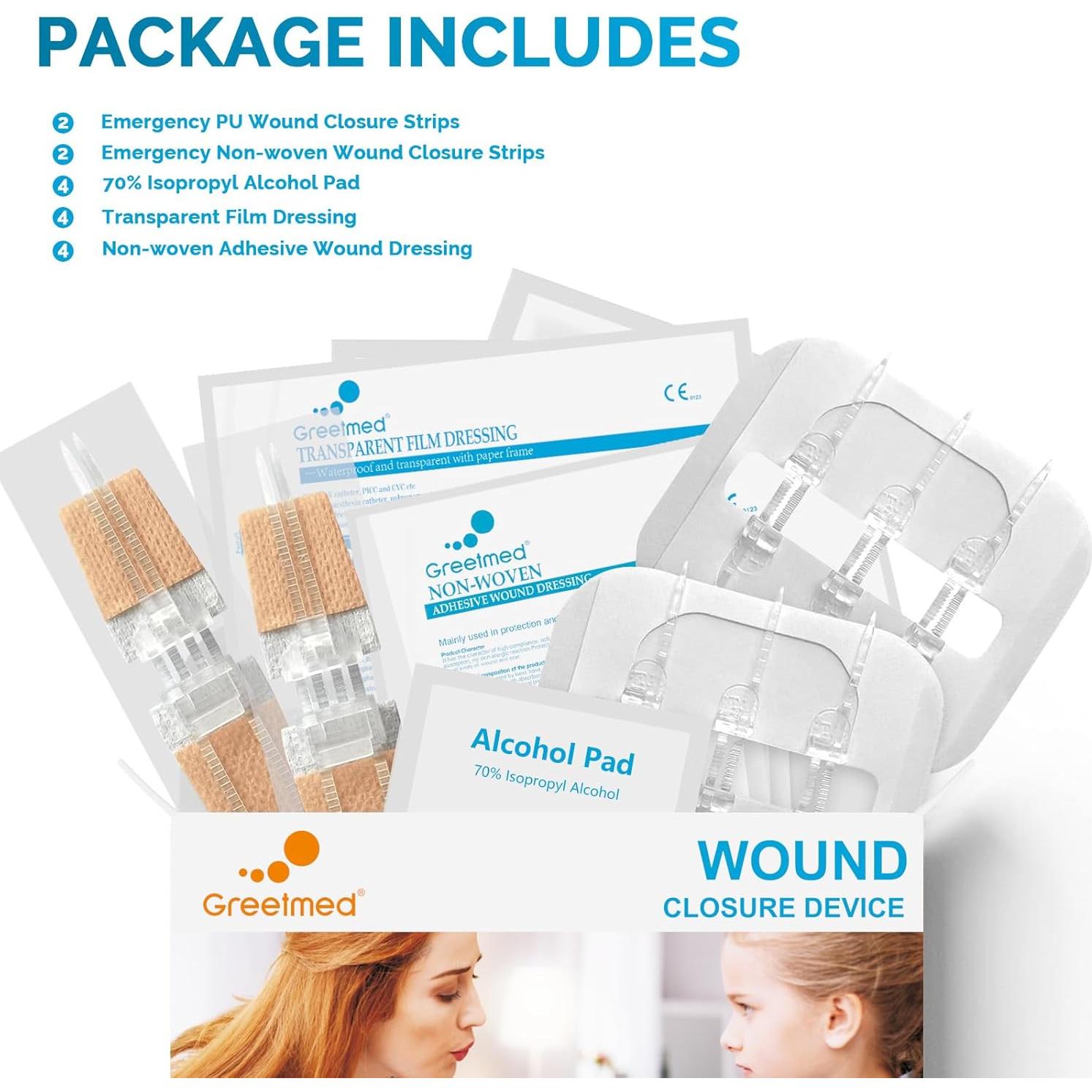 Kit de Cierre de Heridas Greetmed - 16 Piezas de Emergencia