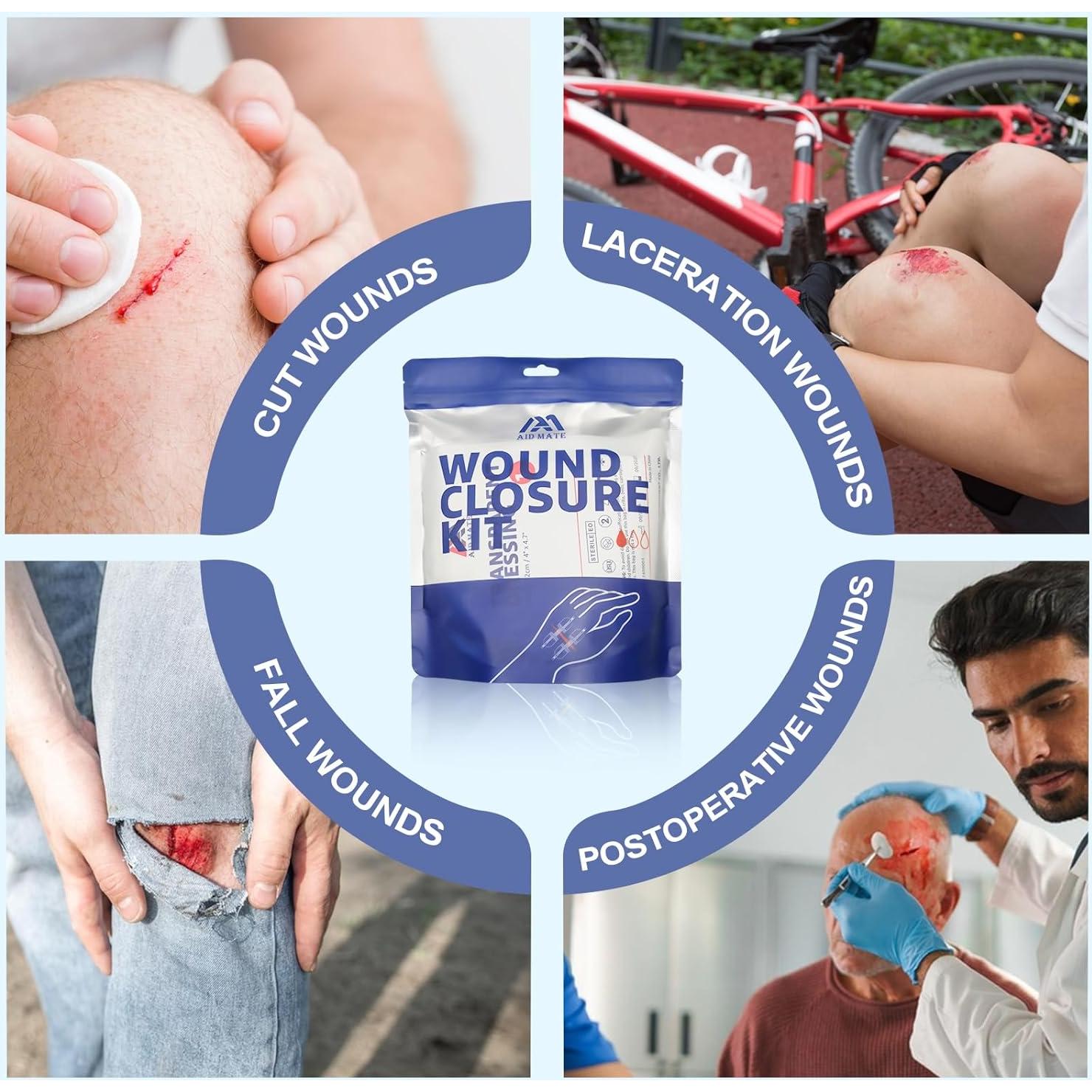 Kit de Cierre de Heridas AID MATE 6 Piezas Sin Suturas