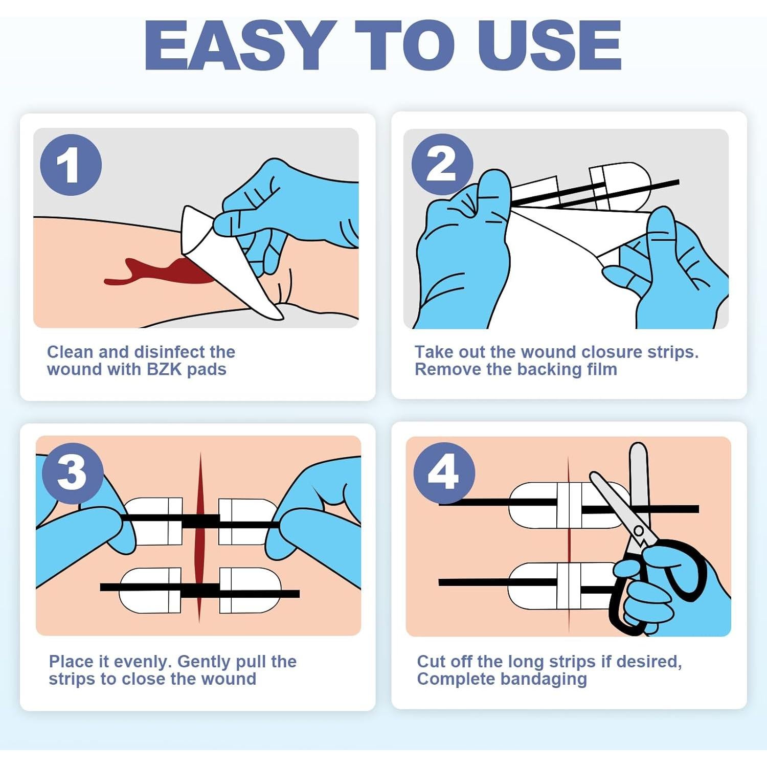 Kit de Cierre de Heridas AID MATE 6 Piezas Sin Suturas