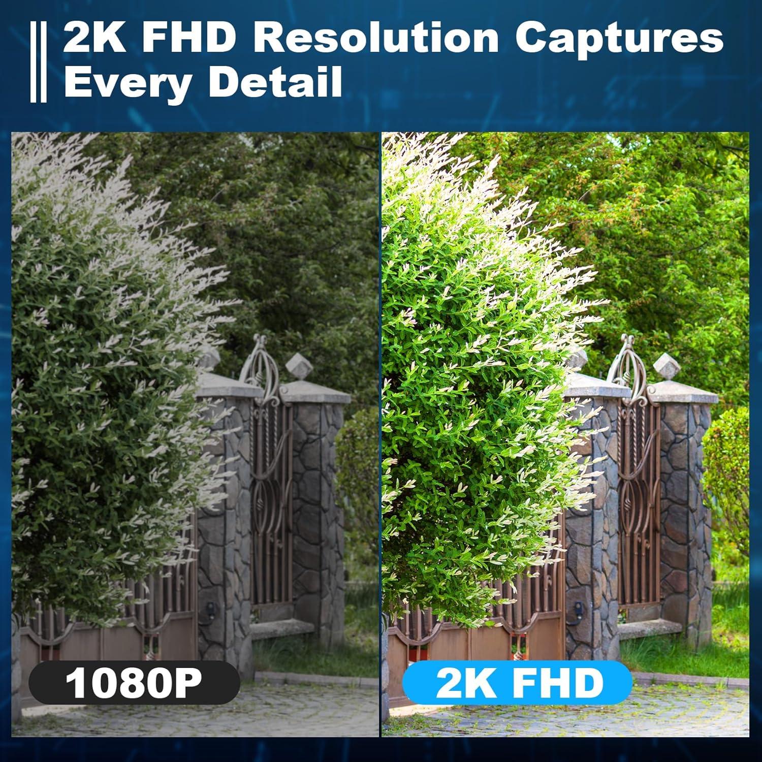 Cámara de Seguridad Inalámbrica ZEEPORTE 2K con AI y Visión Nocturna