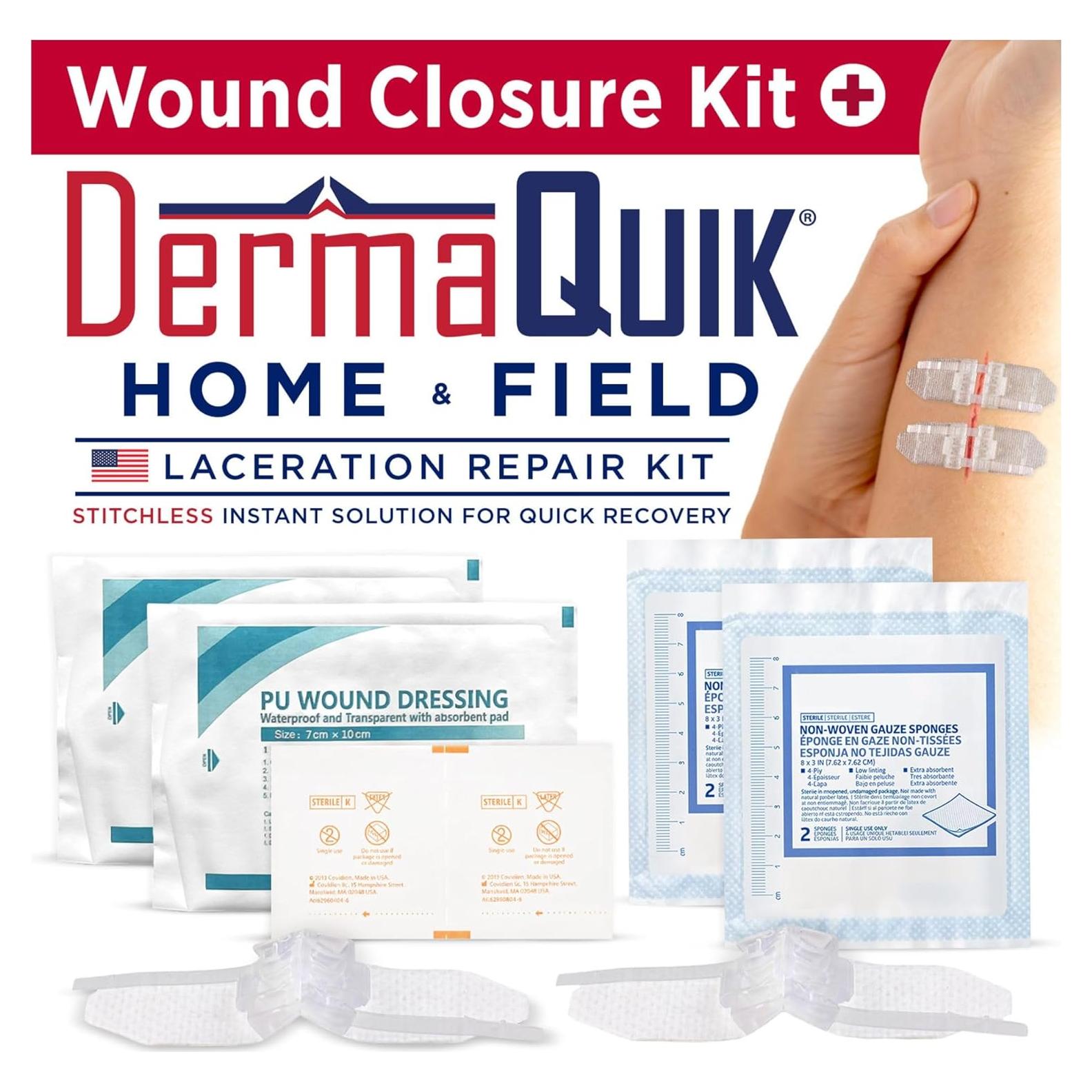 Kit de Cierre de Heridas DermaQuik - Sin Puntos, 20x16 cm