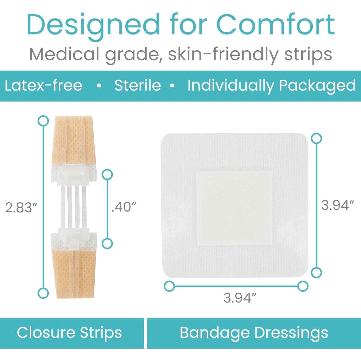 Kit de Cierre de Heridas ViveCare 4 Pcs - Vendajes Estériles