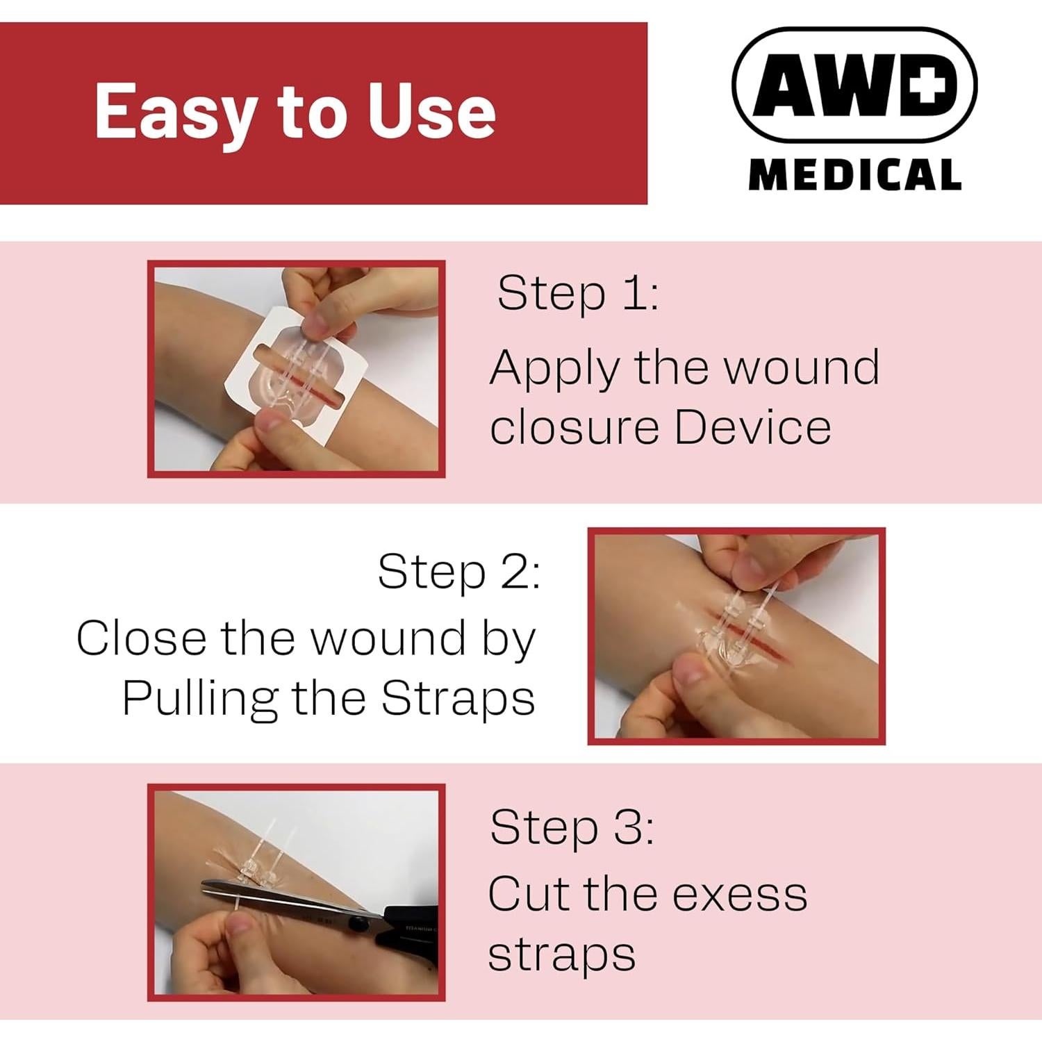 Cinta Quirúrgica de Cierre de Heridas AWD - Kit de 2