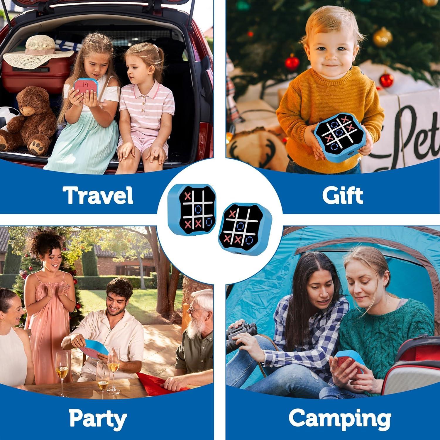 Juego Electrónico 3 en 1 MASSRT Tres en Raya LED Azul