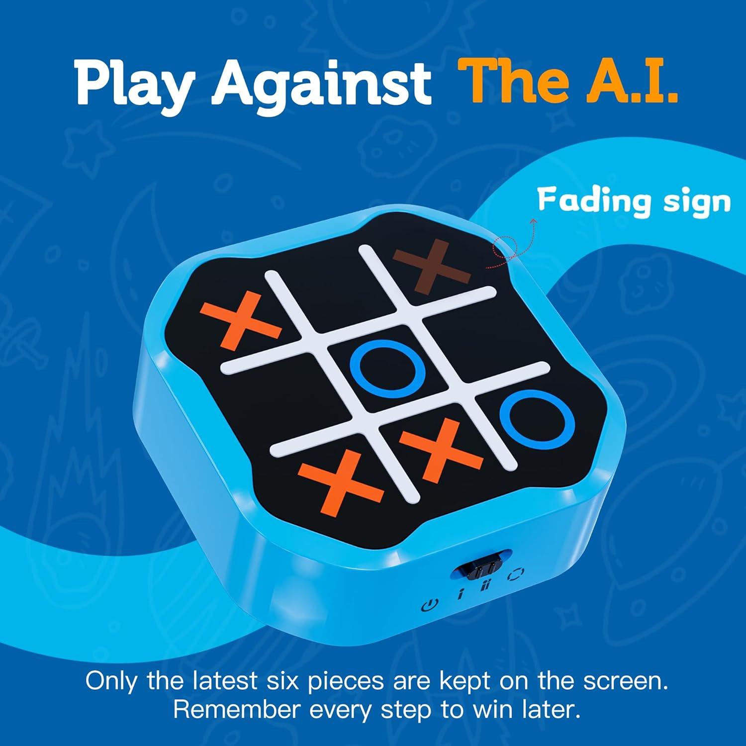 Juego Electrónico 3 en 1 MASSRT Tres en Raya LED Azul