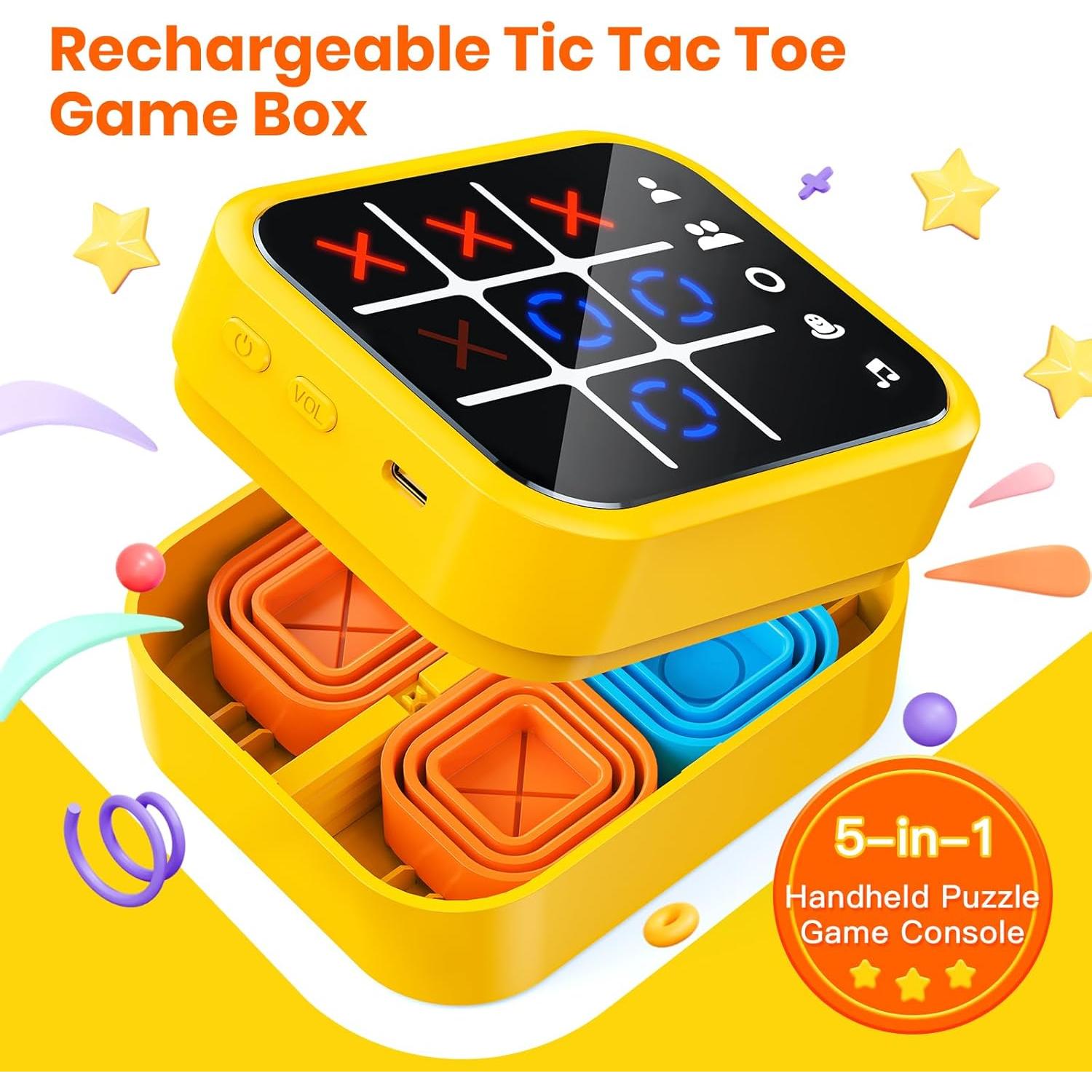 Juego de Tres en Raya Recargable Focfundier 5 en 1 Amarillo